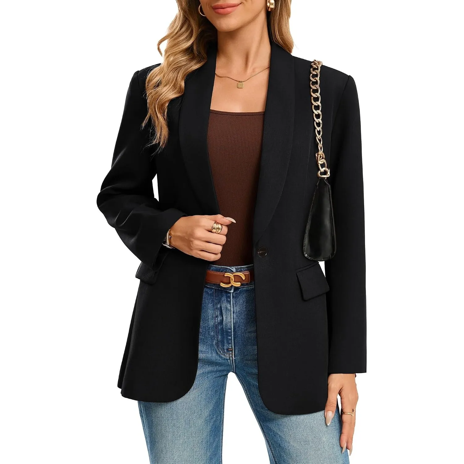 GRACE KARIN Blazer Damen Elegant Lässig Open Front Arbeit Büro Anzugjacke