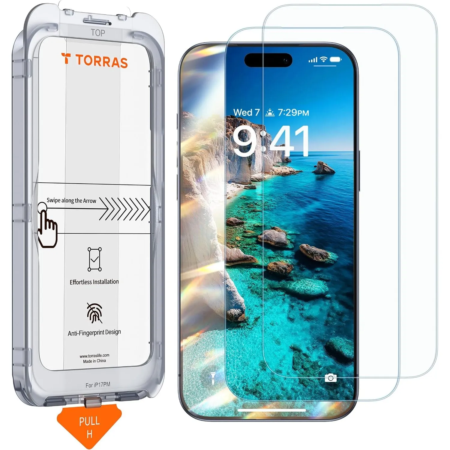 TORRAS SunView AR für iPhone 17 Pro für Panzerglas 9H+ Grenzenlos,2 Stück