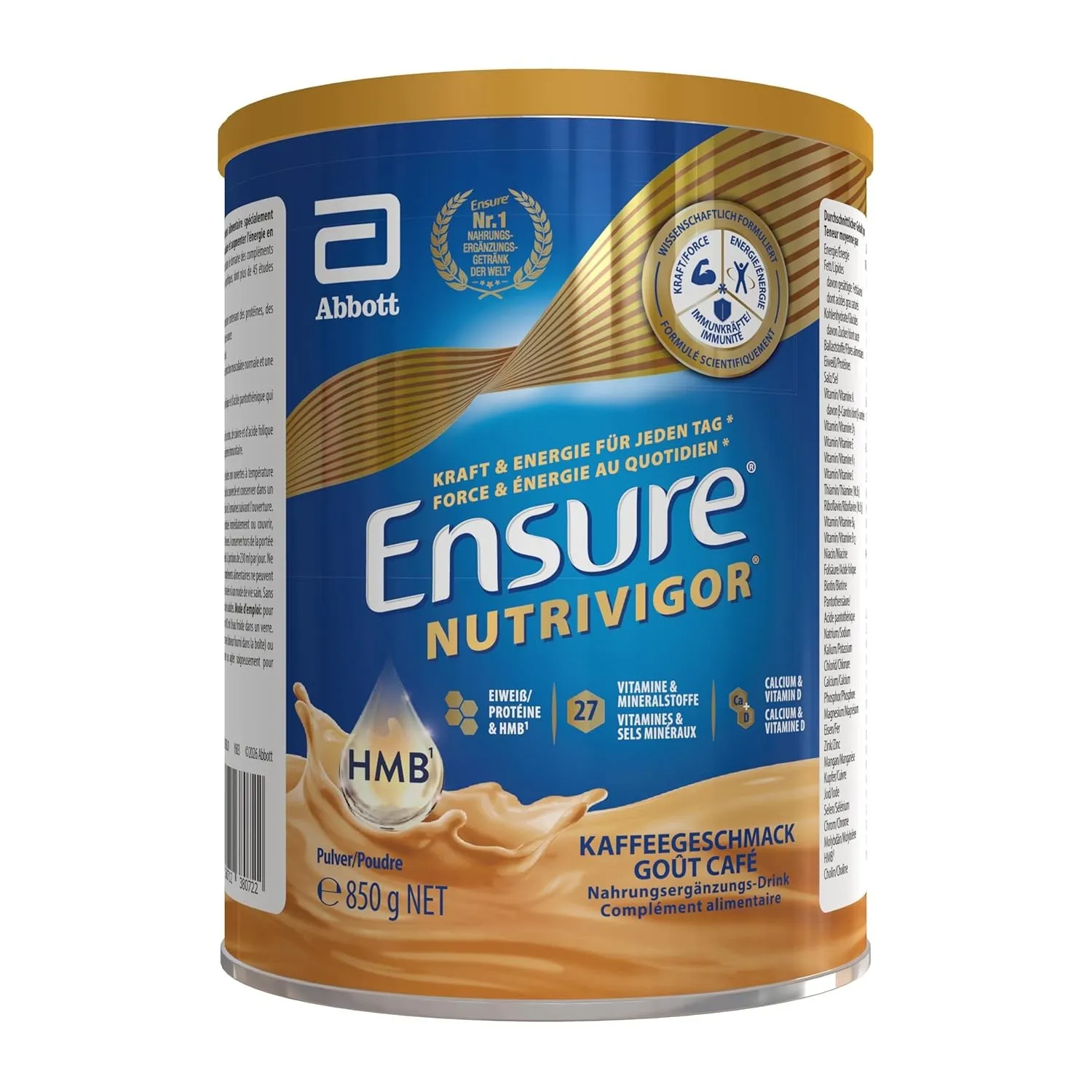 Ensure NutriVigor Kaffeegeschmack 850g Nahrungsergänzungsshake: Proteine, 27 Vitamine & Mineralstoffe, Vitamin C, Vitam…