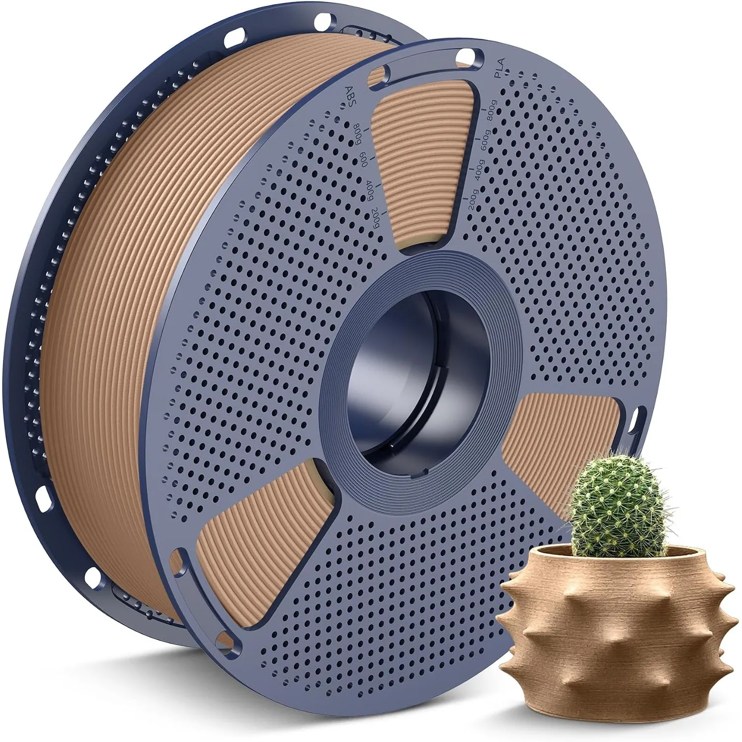 SUNLU PLA Holz Filament 1.75 Naturholz, Holzfaser 3D Drucker Filament Holz | Naturholz Textur & Duft, Wood Filament 1KG…