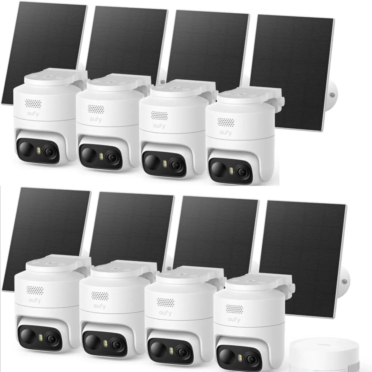 eufy Security eufyCam C37 8-Kamera-Set, kabellose 2K Outdoor-Überwachungskameras mit 360° KI-Tracking (Pan & Tilt), Sol…
