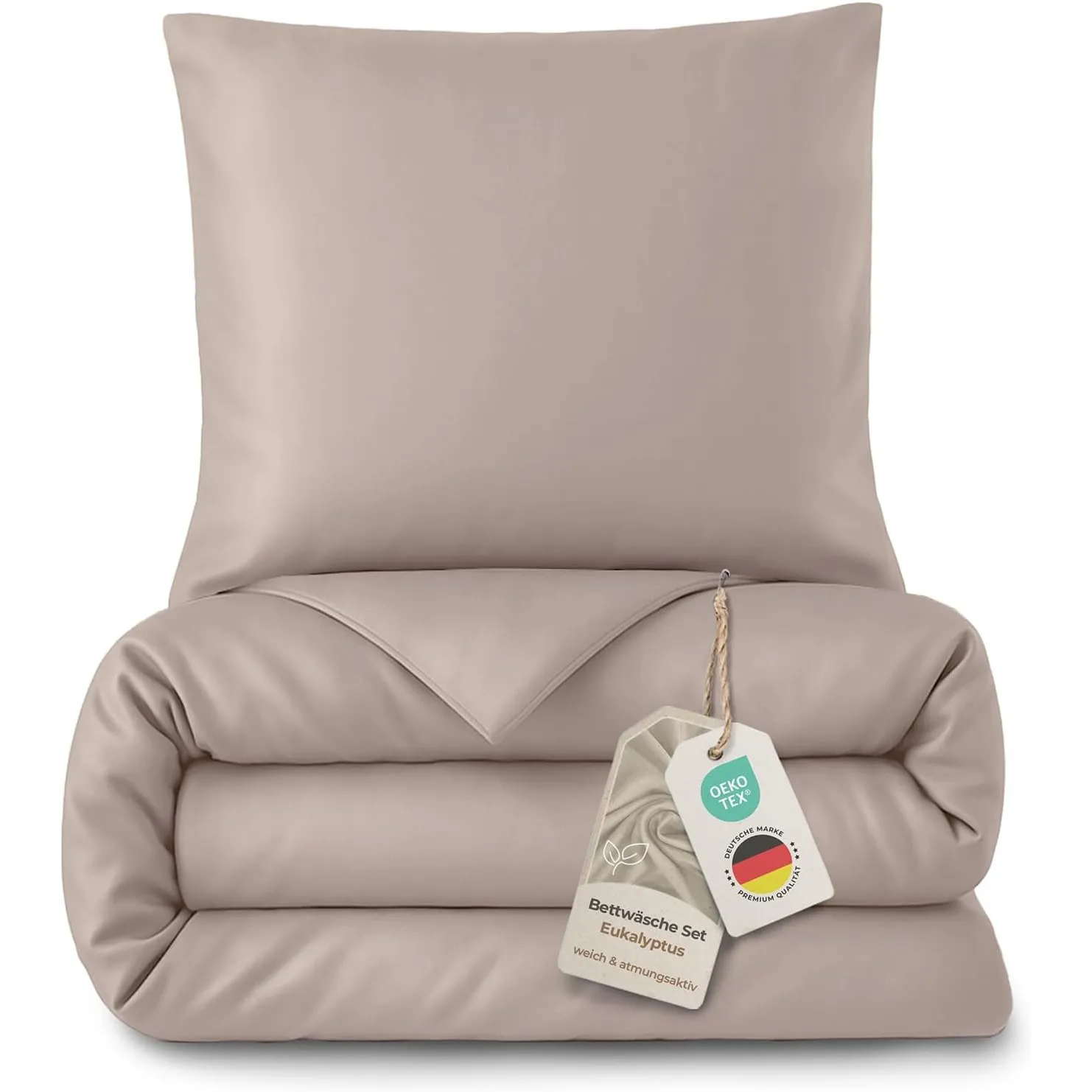 LAYNENBURG Premium Lyocell Bettwäsche in 135x200 + Kissenbezug 80x80 cm - 100% Lyocell Tencel aus u.a Eukalyptus – Oeko…