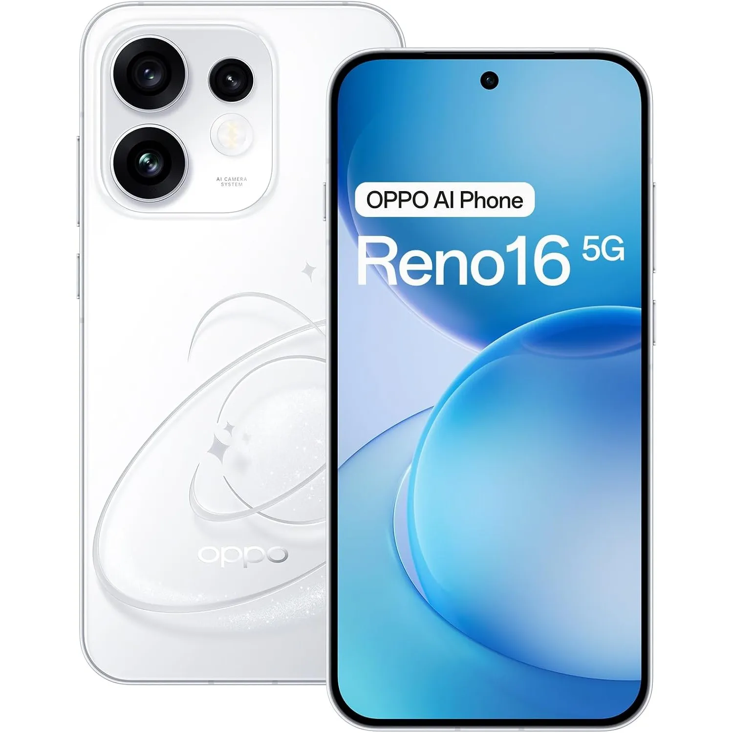 OPPO Reno16 5G Handy 8+256GB 6000mAh 120Hz 50MP, Pop White | 50 MP Ultraweitwinkel-Selfie Kamera, 4K video, Snapdragon …
