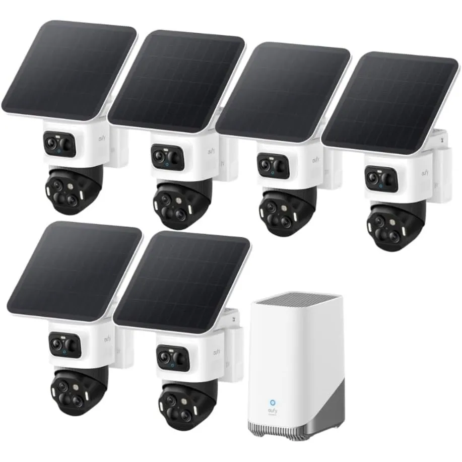 ANKER eufyCam S4 6‑Kamera‑Set, Überwachungskamera Außen, Farbnachtsicht