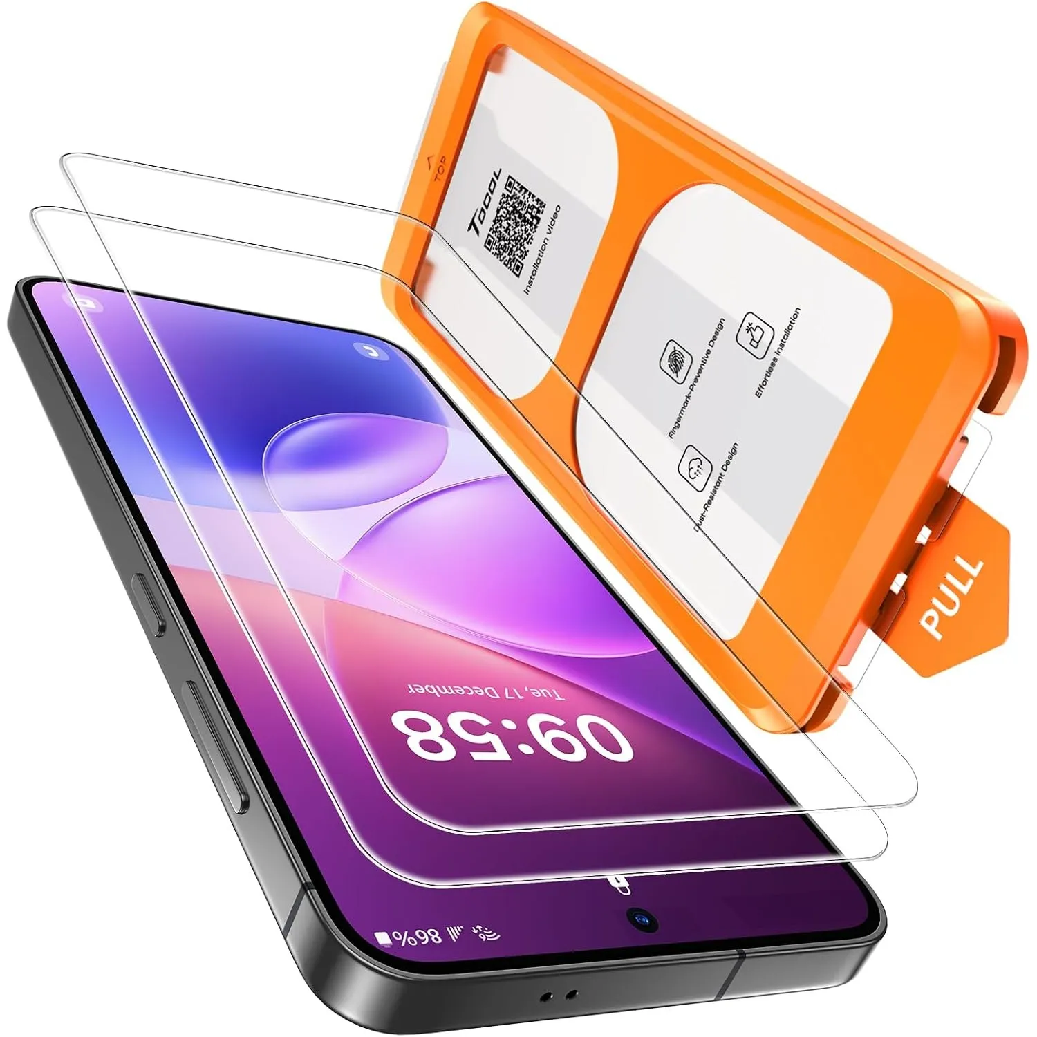 TOCOL für Samsung Galaxy S25 FE für Panzerglas 6,7 Zoll, Einfache Montage