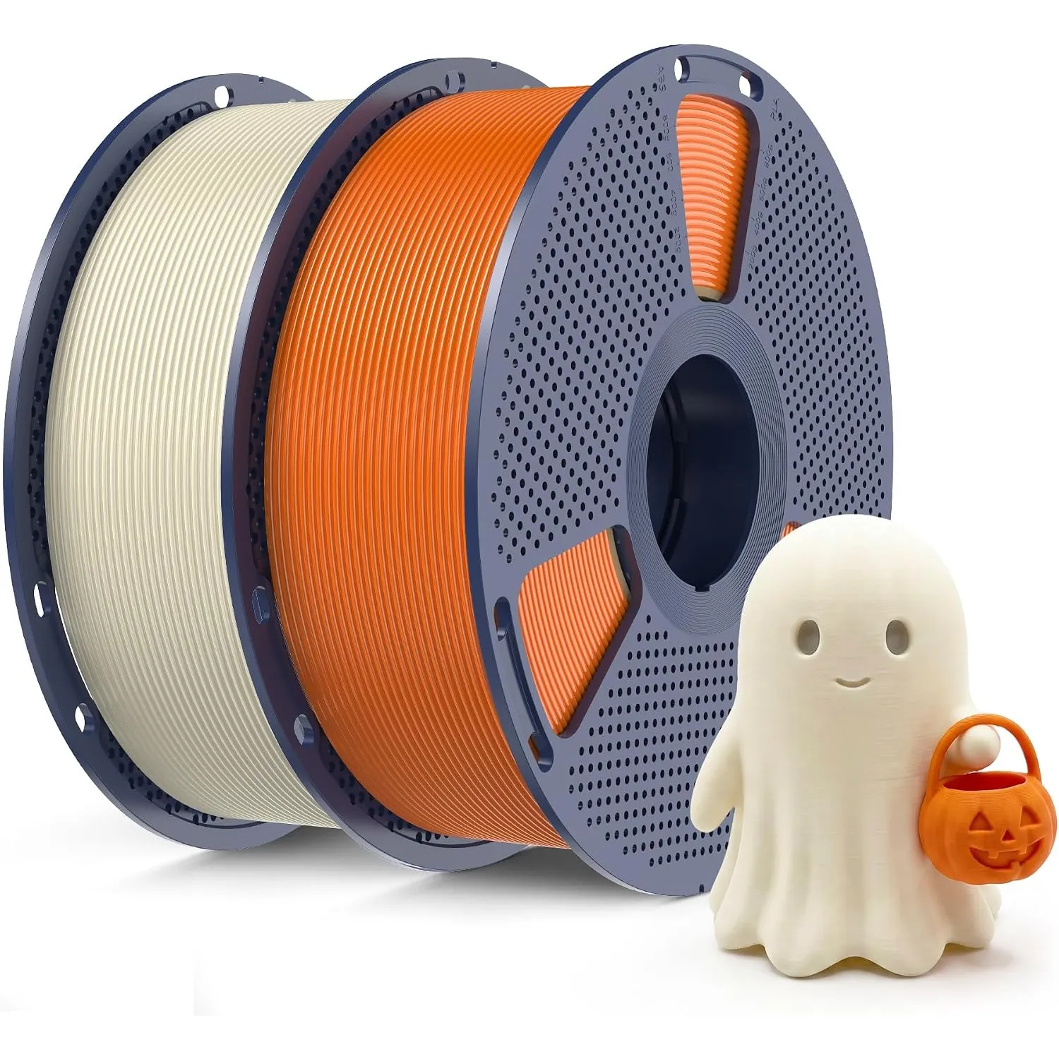 SUNLU PLA Filament 1.75mm Knochenweiß+Orange 2KG, 3D Drucker Filament PLA