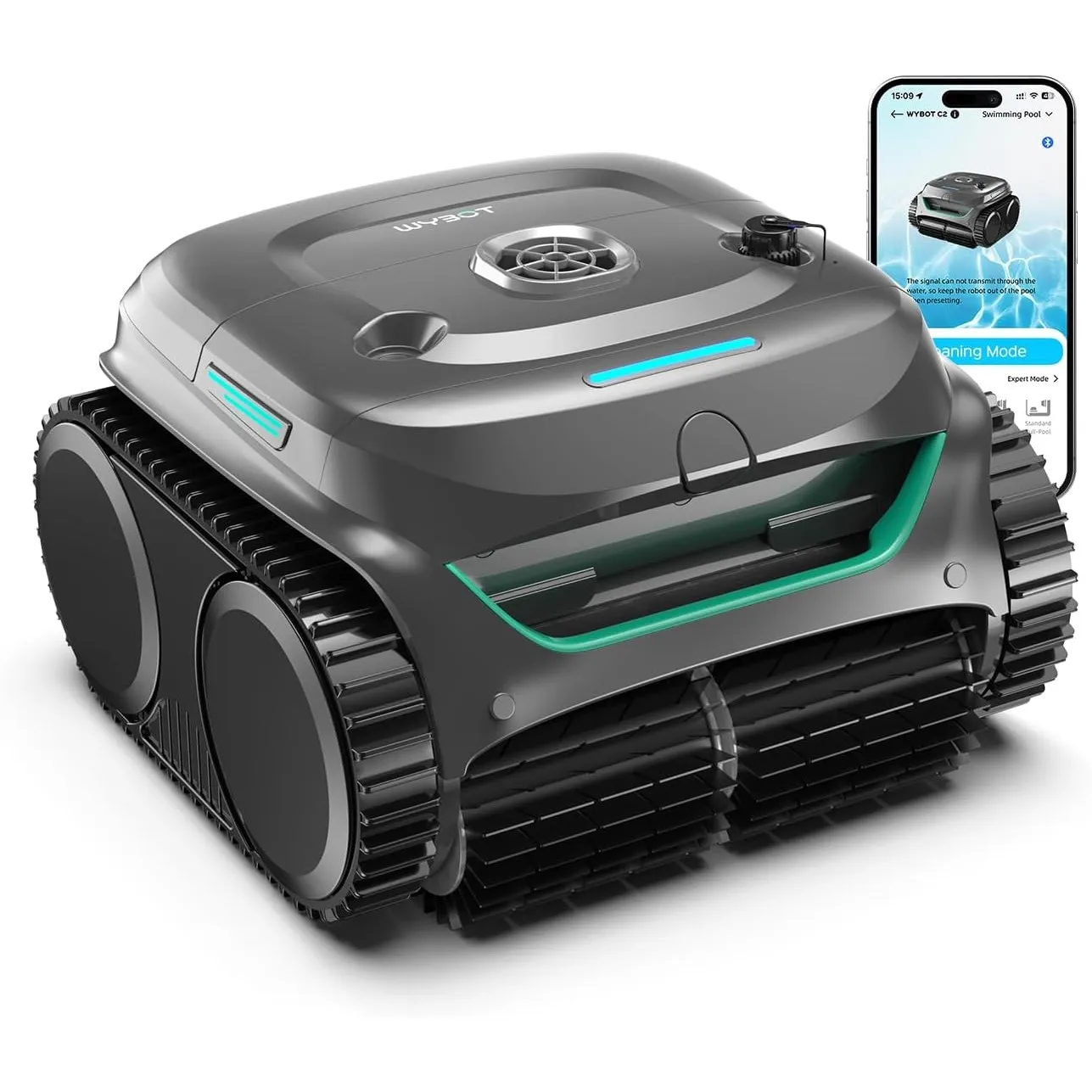 WYBOT C2 – Kabelloser Akku Poolroboter Mit 3 Motoren, Doppelfiltration, Reinigt Boden, Wand & Wasserlinie, 180 Min Lauf…