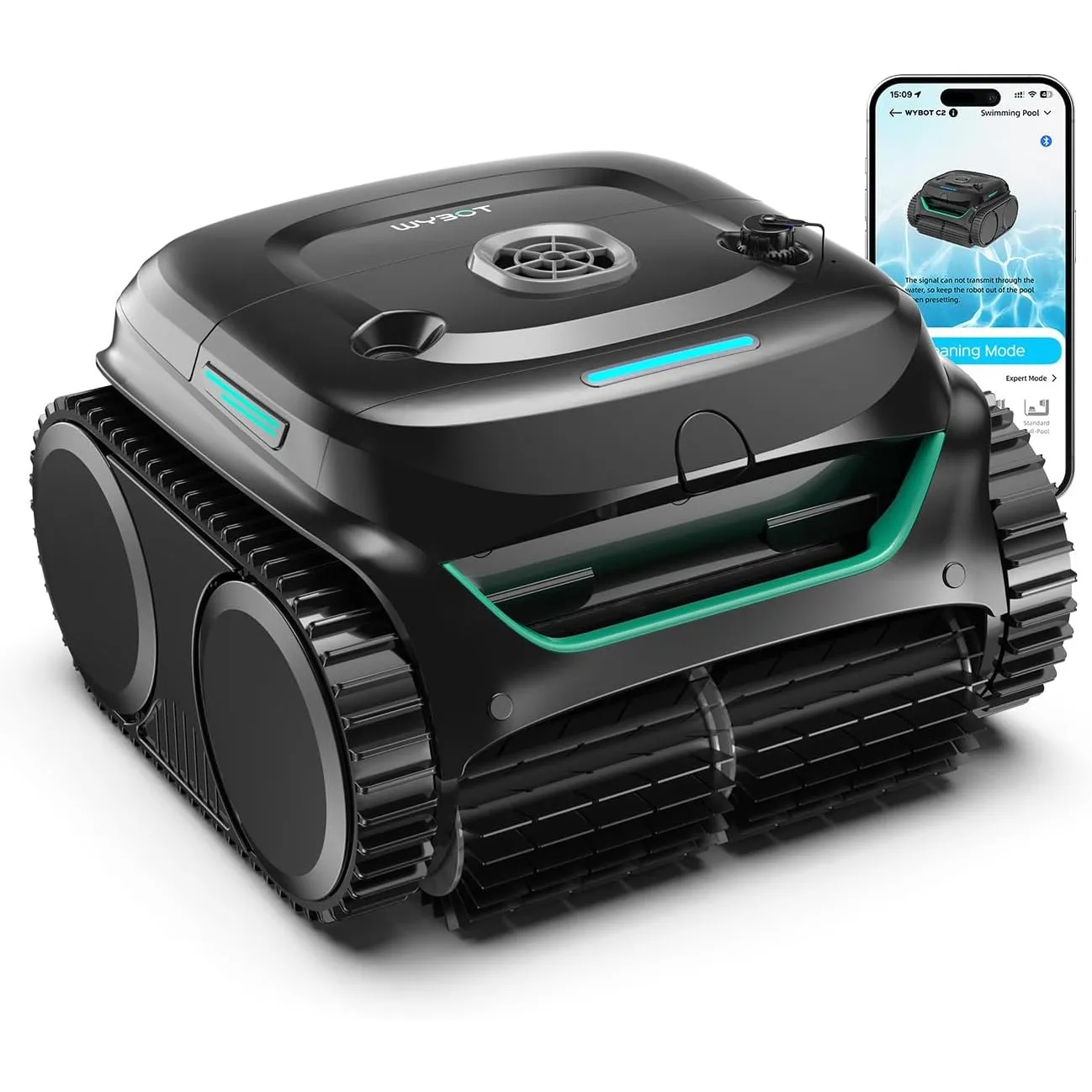WYBOT C2 – Kabelloser Akku Poolroboter Mit 3 Motoren, Doppelfiltration, Reinigt Boden, Wand & Wasserlinie, 180 Min Lauf…