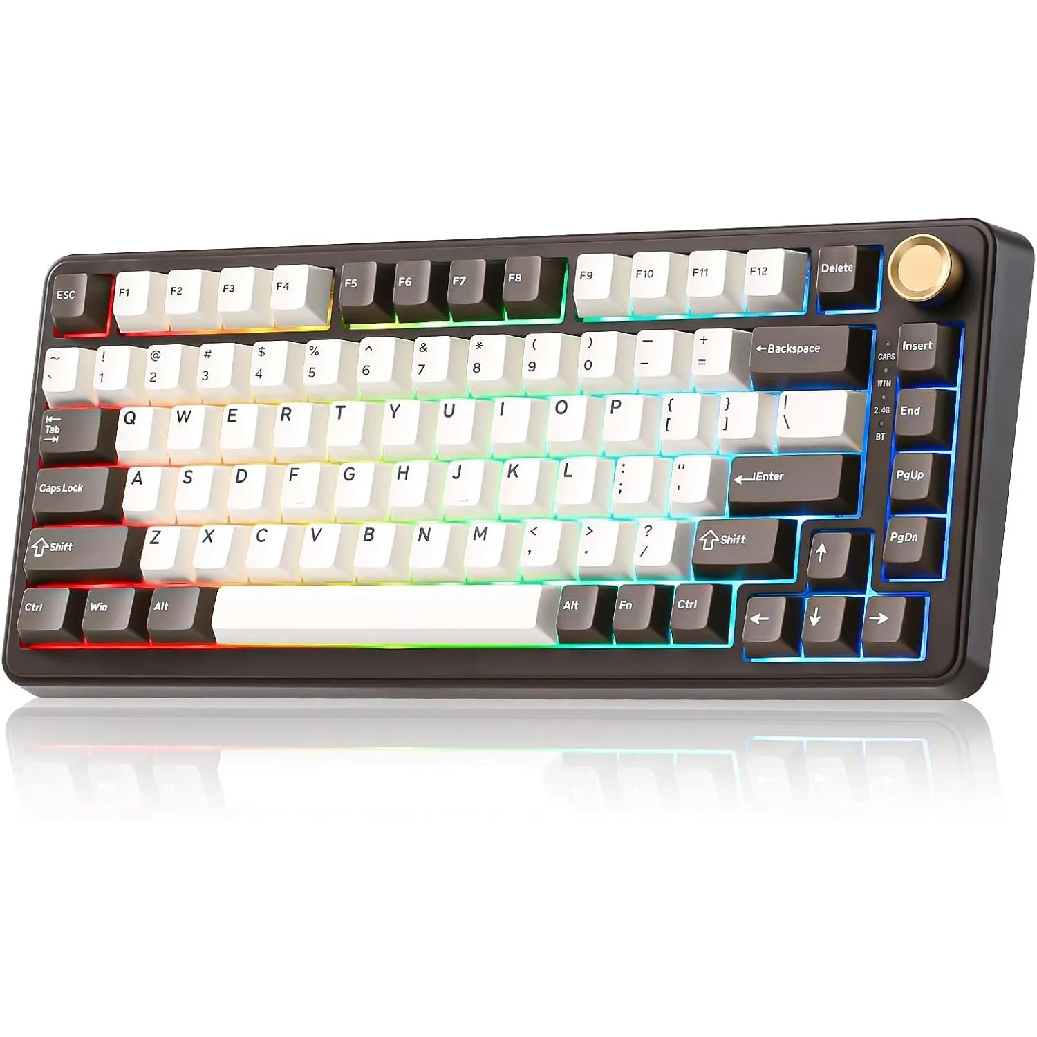 YUNZII B75 PRO Kabellose Mechanische Tastatur (Coffee Brown, Cocoa Cream) | 75% Gaming Tastatur, BT/Type-C/2.4G,Hot Swa…
