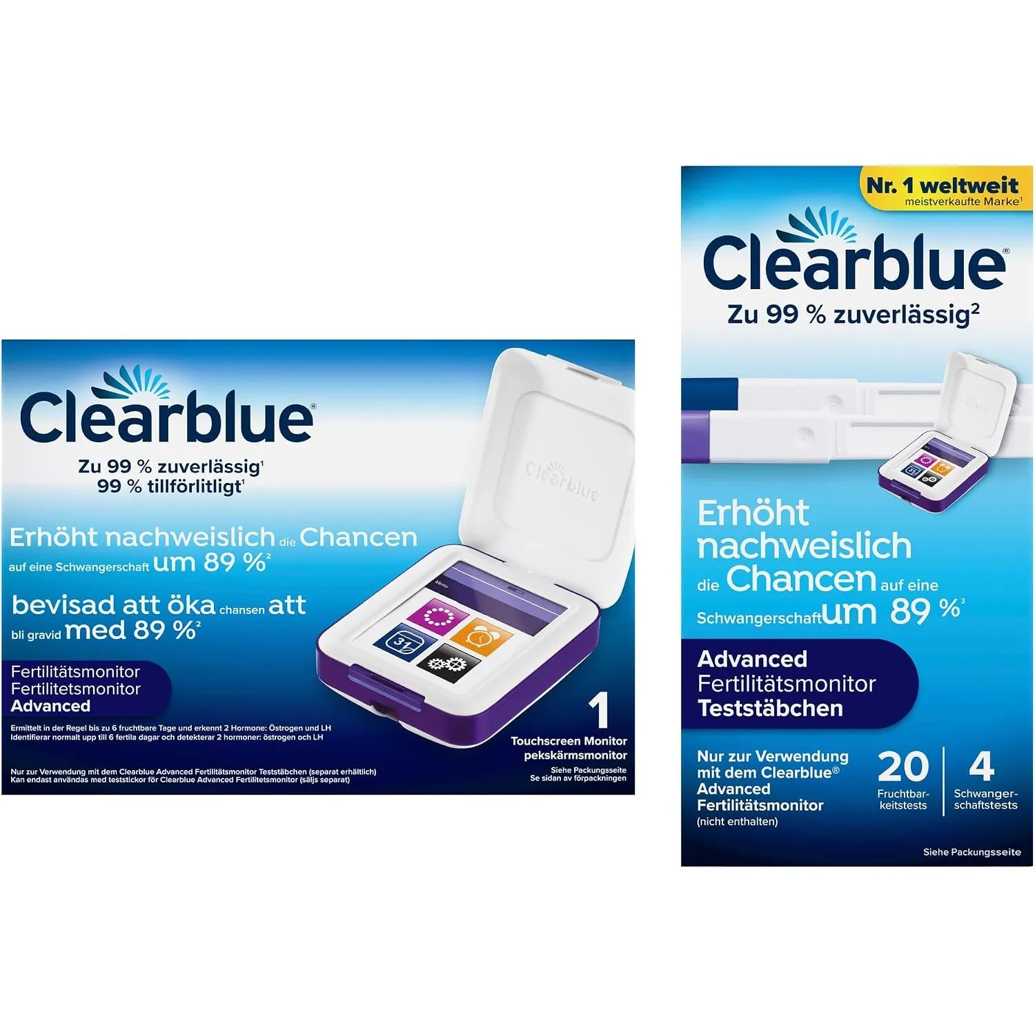 Clearblue Fertilitätsmonitor/Ovulationstest + Nachfüllpackung, Monitor + 24