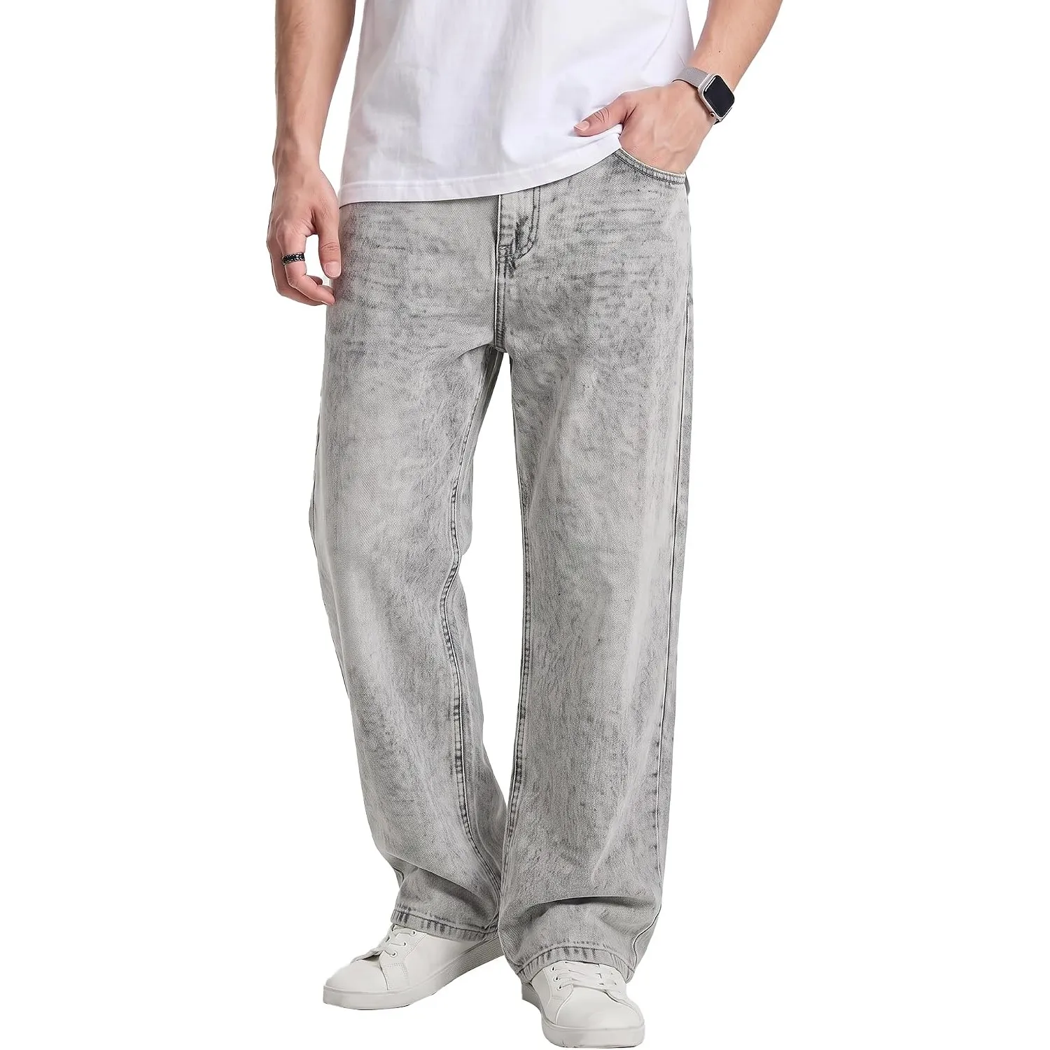 JMIERR Jeans Herren Baggy Baumwolle Vintage Stretch