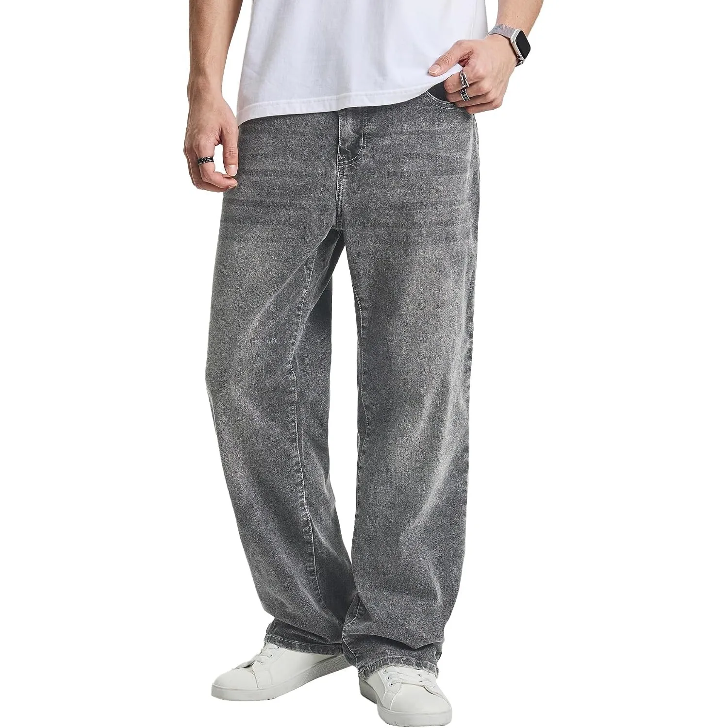 JMIERR Jeans Herren Baggy Baumwolle Vintage Stretch