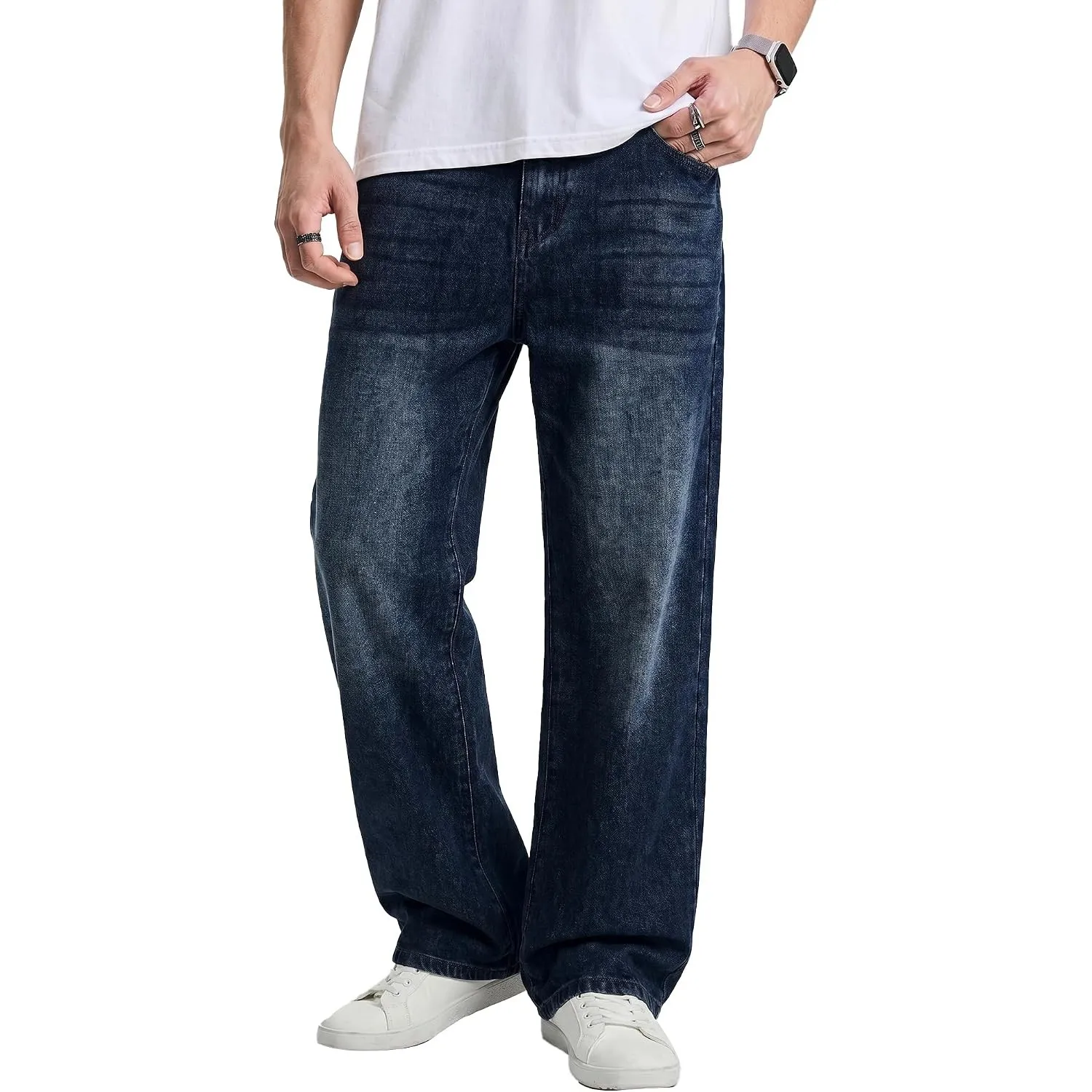 JMIERR Jeans Herren Baggy Baumwolle Vintage Stretch