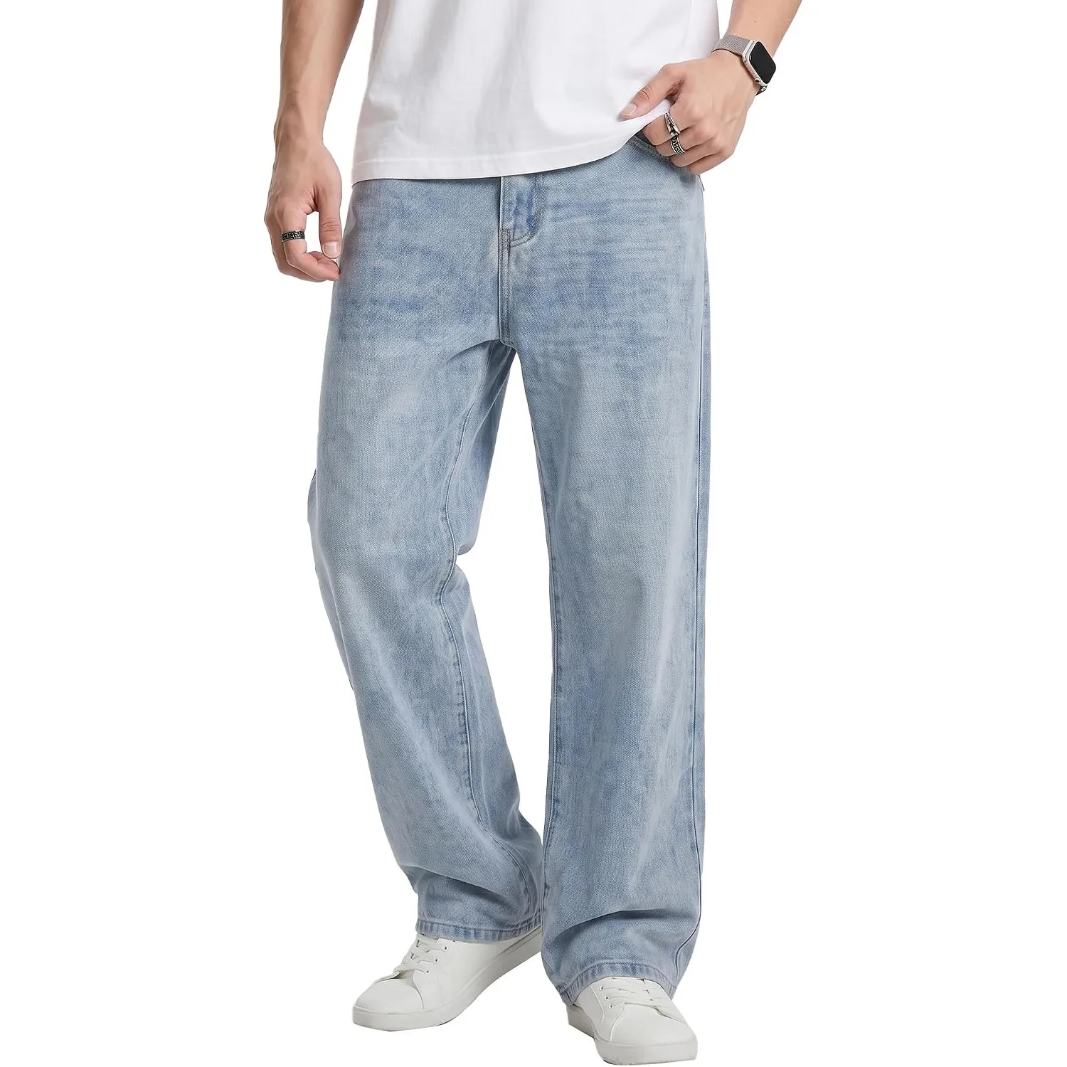 JMIERR Jeans Herren Baggy Baumwolle Vintage Stretch