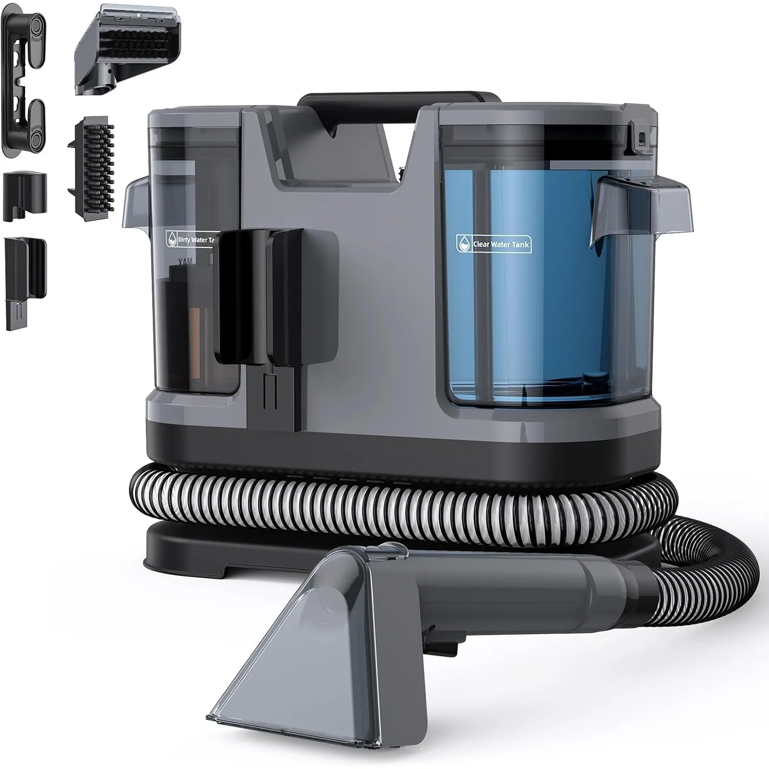 Lubluelu Nasssauger Polsterreiniger Gerät 600 W, 22 kPa Waschsauger Grau