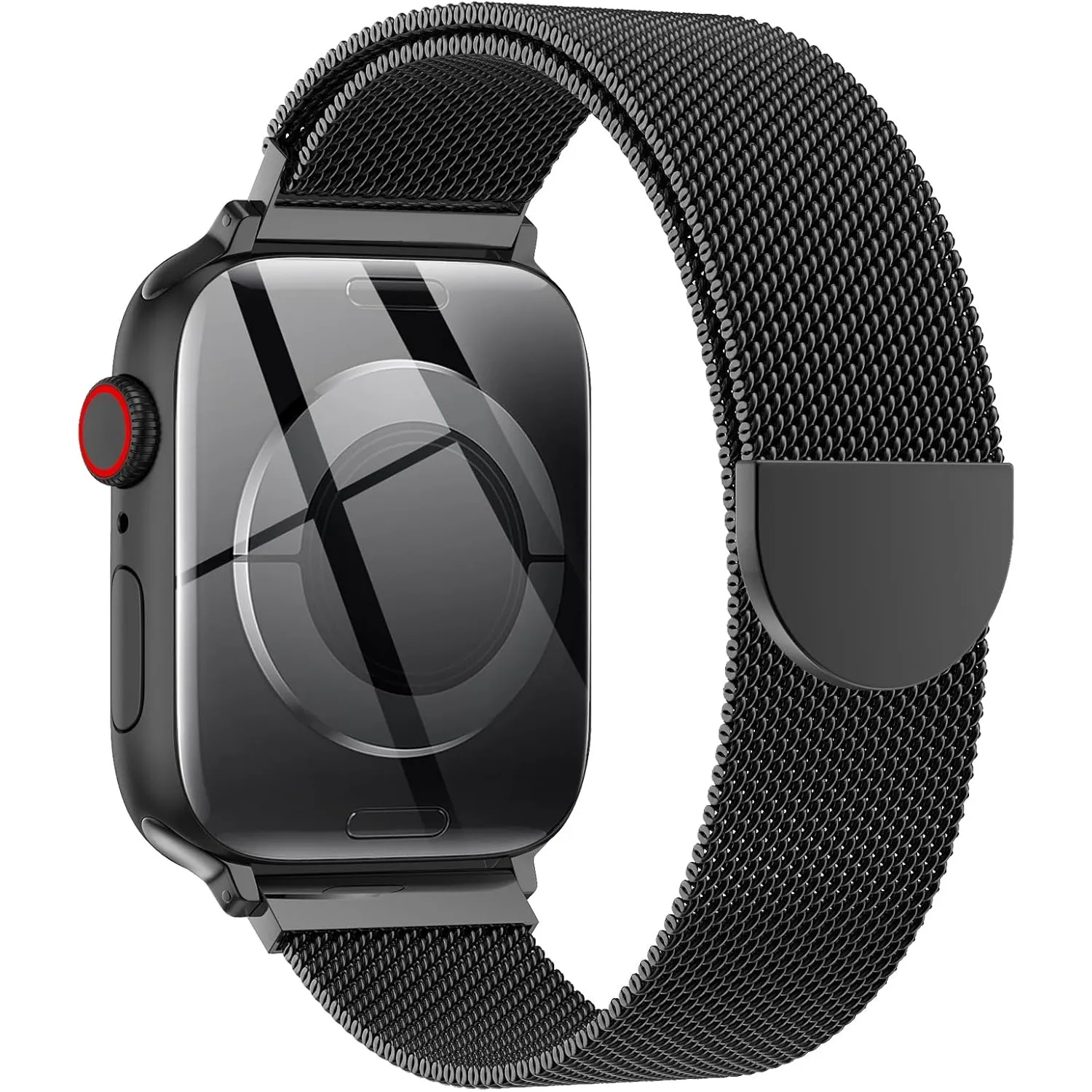 OULUOQI Edelstahl Milanaise Armband für Apple Watch 40mm 42mm 41mm 38mm