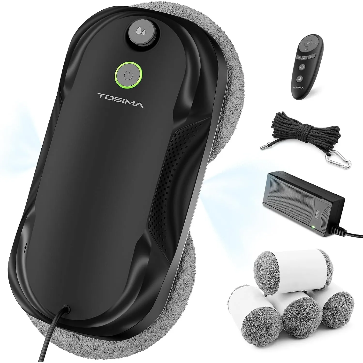 Tosima W5 Fensterputzroboter mit bidirektionalem Ultraschall-Nebelsprühfunktion, 6400Pa adaptiver Saugkraft und intelli…