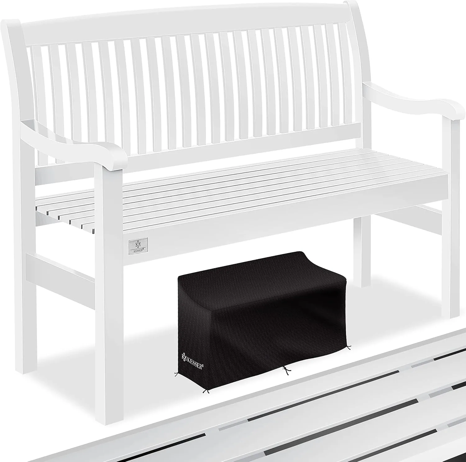KESSER® Garden Bench Wood Weatherproof 125 cm Wooden Bench Garden 2-3 Seater Bench Outdoor Balcony Bench Made of Solid …