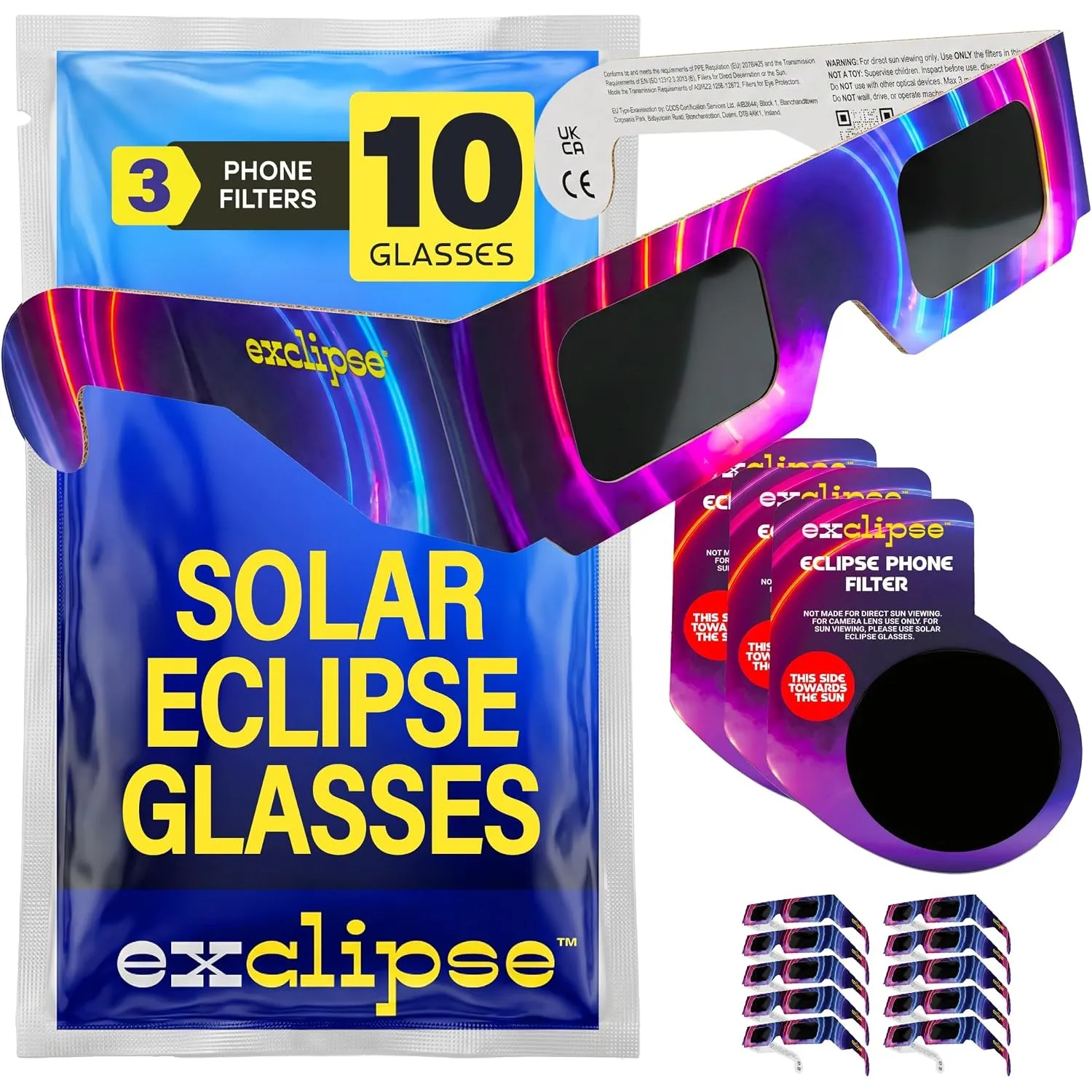 exclipse Sonnenfinsternisbrille – ISO 12312-2 & CE & UKCA-zertifiziert, Sichere Sonnenbeobachtung, AAS Zertifizierung 2…