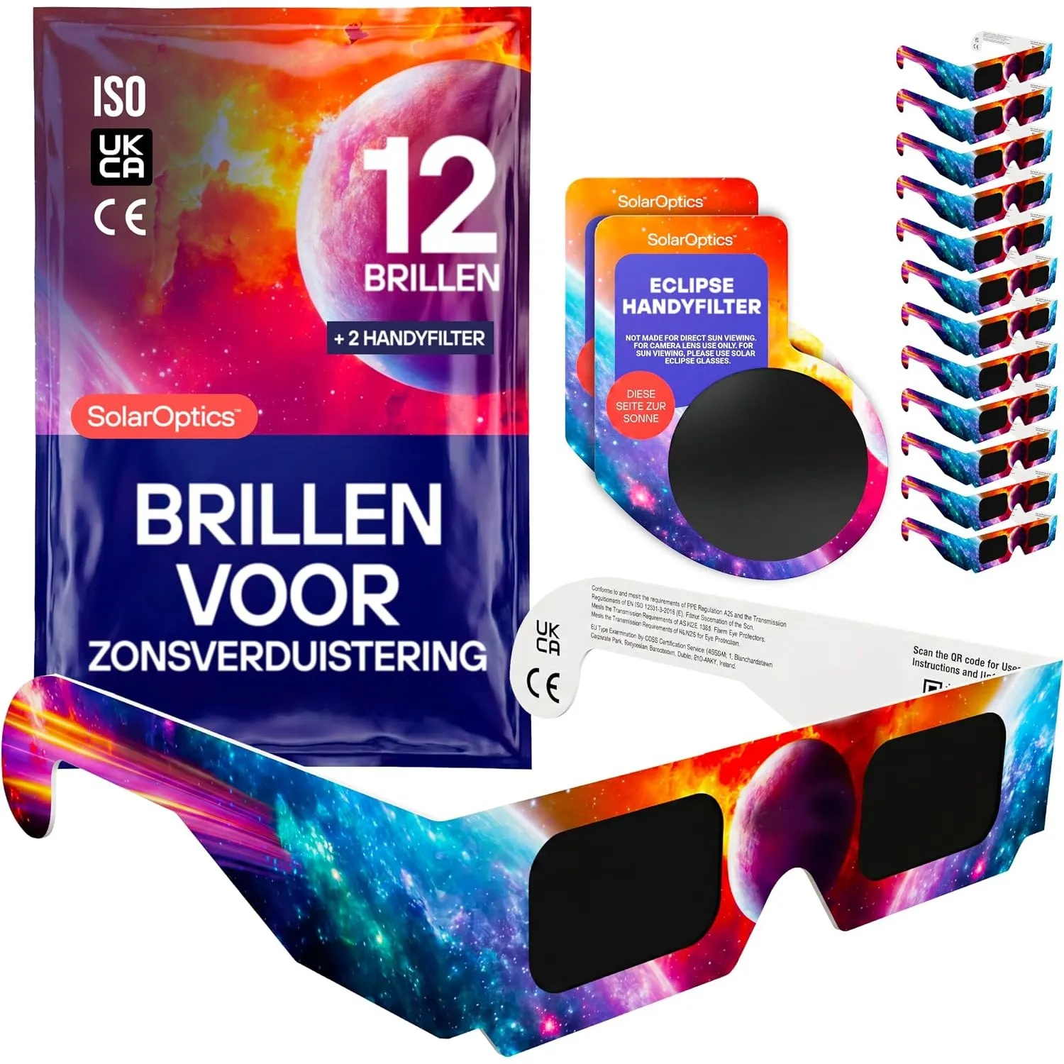 Sonnenfinsternisbrille mit Handy-Filter – ISO 12312-2 & CE-zertifiziert, Sichere Sonnenbeobachtung + Smartphone Filter …