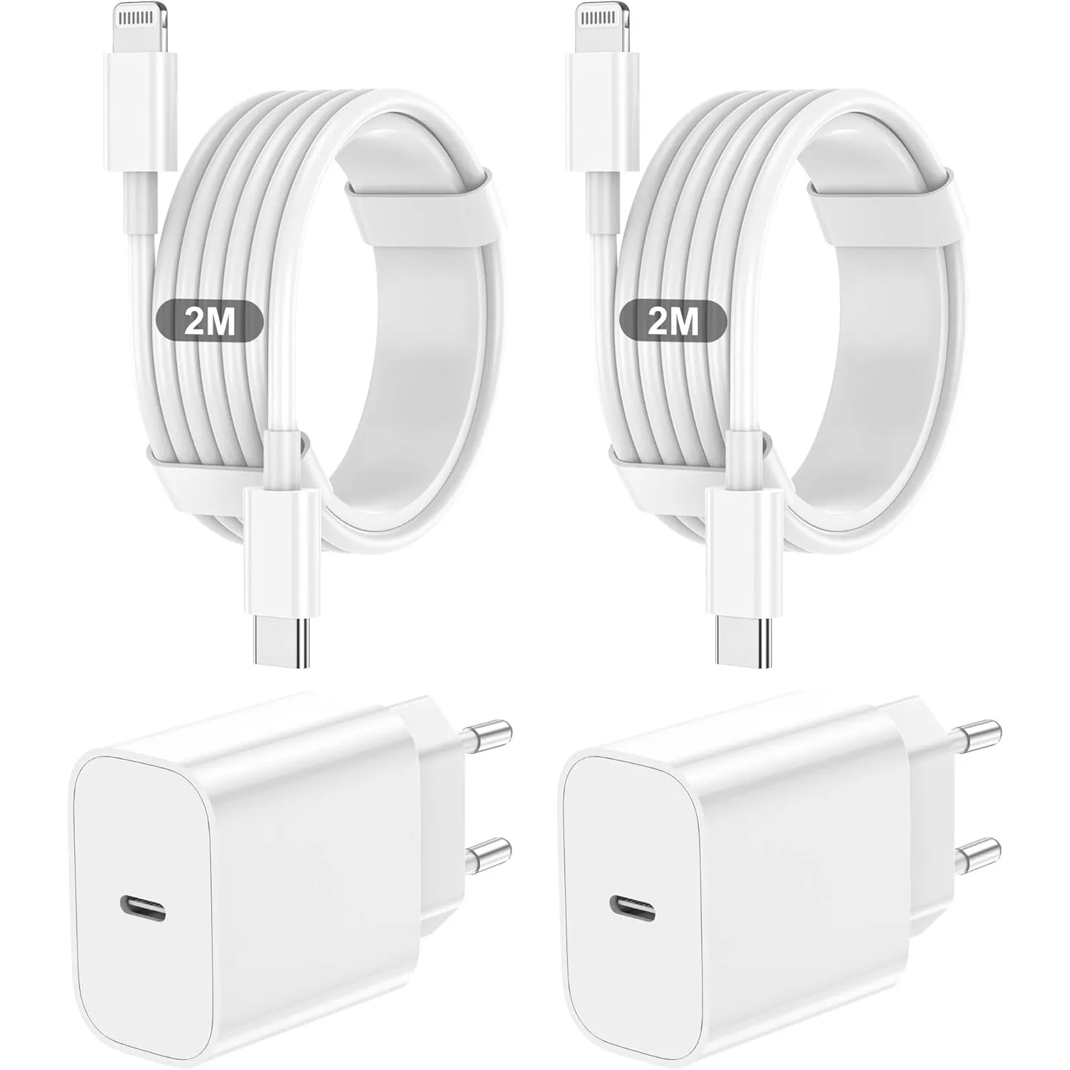 iPhone Ladekabel,2er-Pack 20w USB C Handy Ladegeräte Für Apple Schnellladegerät USB C Auf Lightning Kabel 2M+2M Für iPh…