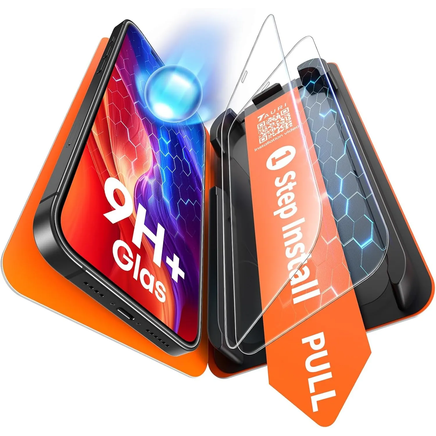 TAURI für iPhone 12 Pro Panzerglas 6,1 Zoll - 2 Stück