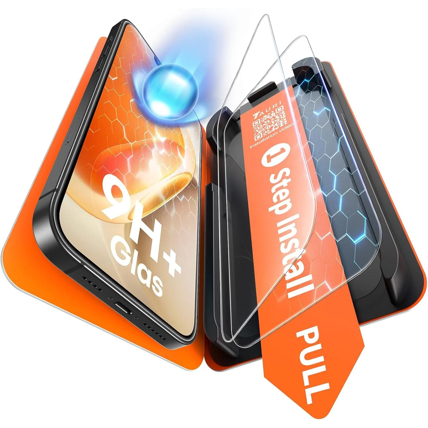 TAURI für iPhone 14 Plus Panzerglas 6,7 Zoll - 2 Stück