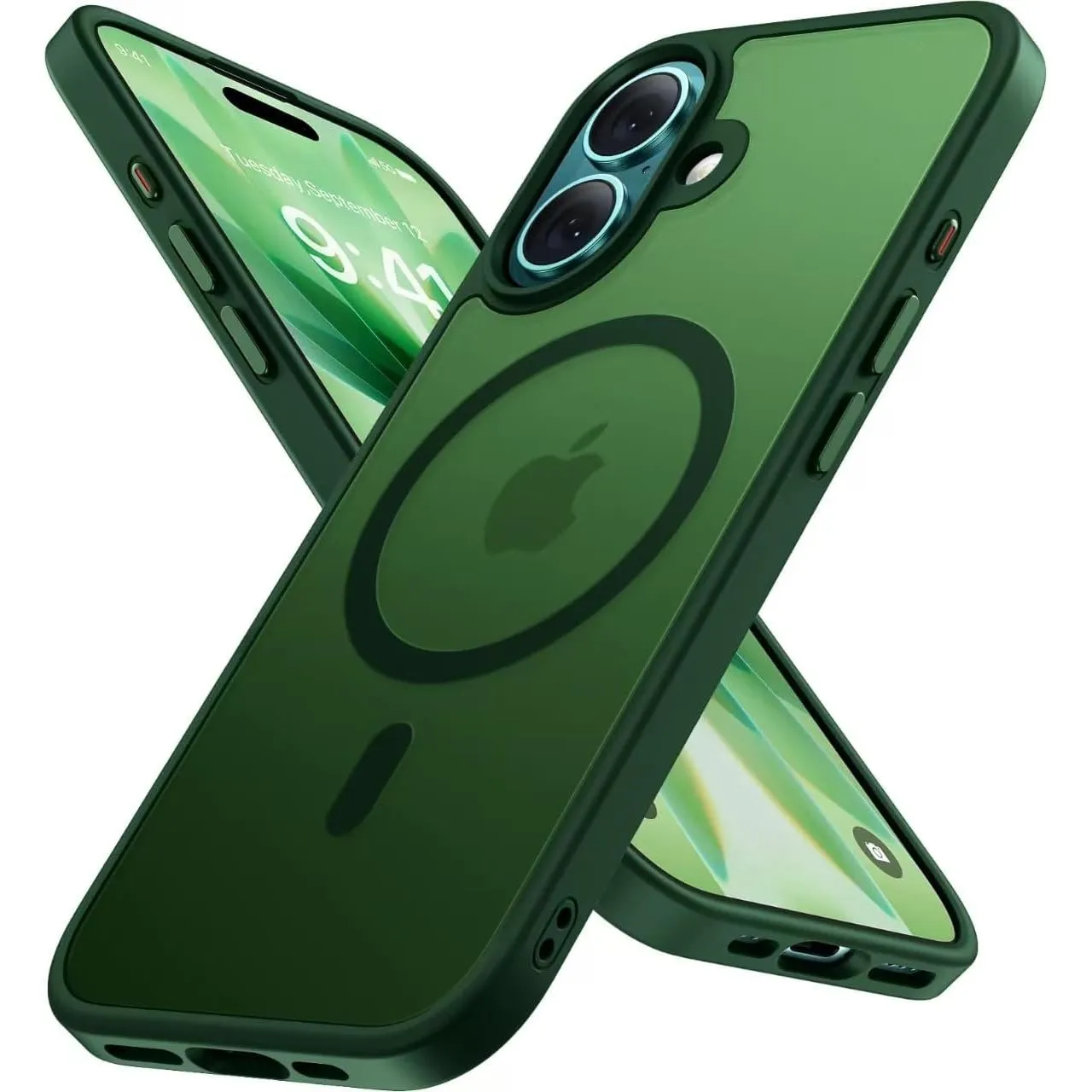 Miracase für iPhone 17 Hülle mit Magsafe TOP MIL, Dunkelgrün