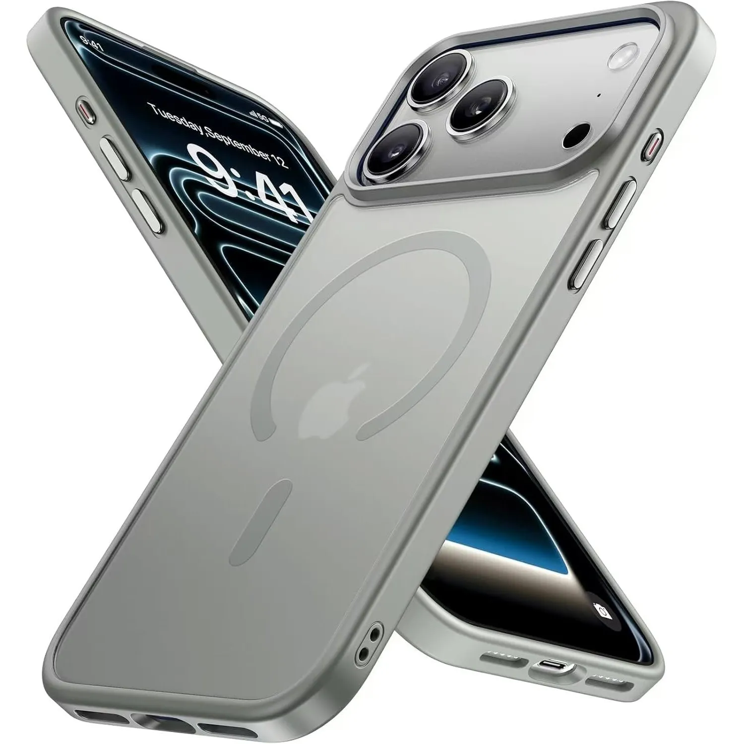 Miracase für iPhone 17 Pro Hülle mit Magsafe TOP MIL, Titan
