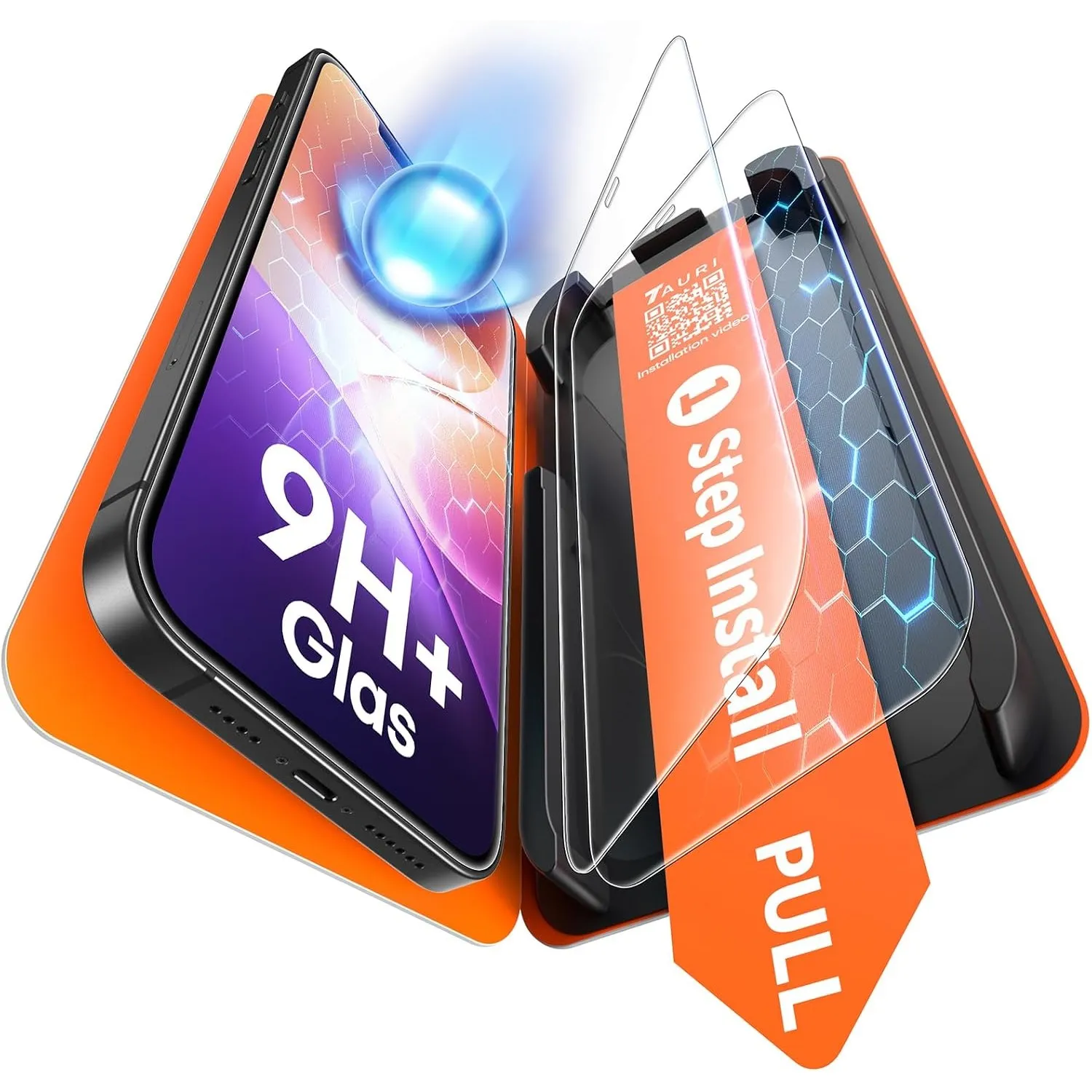 TAURI für iPhone 12 Panzerglas 6,1 Zoll - 2 Stück