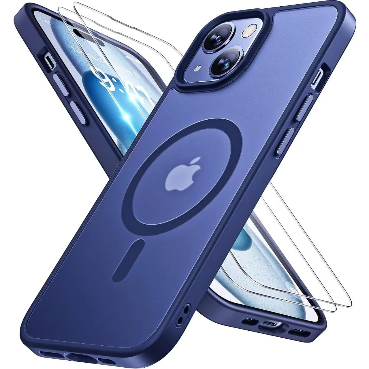 Miracase für iPhone 15 Hülle für Magsafe [mit 2 9H+ Schutzfolie][TOP Militärschutz & Magnetkraft] Stoßfest mit Samtiger…