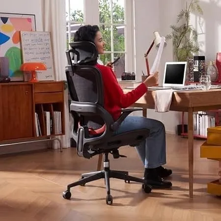 SIHOO B100 Ergonomischer Bürostuhl - Lendenwirbelstütze, Mesh-Schreibtischstuhl mit Verstellbarer Kopfstütze, Drehsitz …