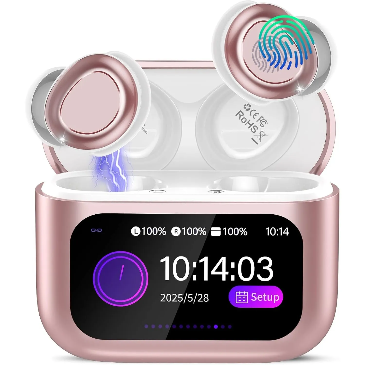 ZYHKON Bluetooth Kopfhörer, Bluetooth 5.4 Schlafkopfhörer In Ear mit Touchscreen, 48H Spielzeit Mini Kopfhörer mit HiFi…