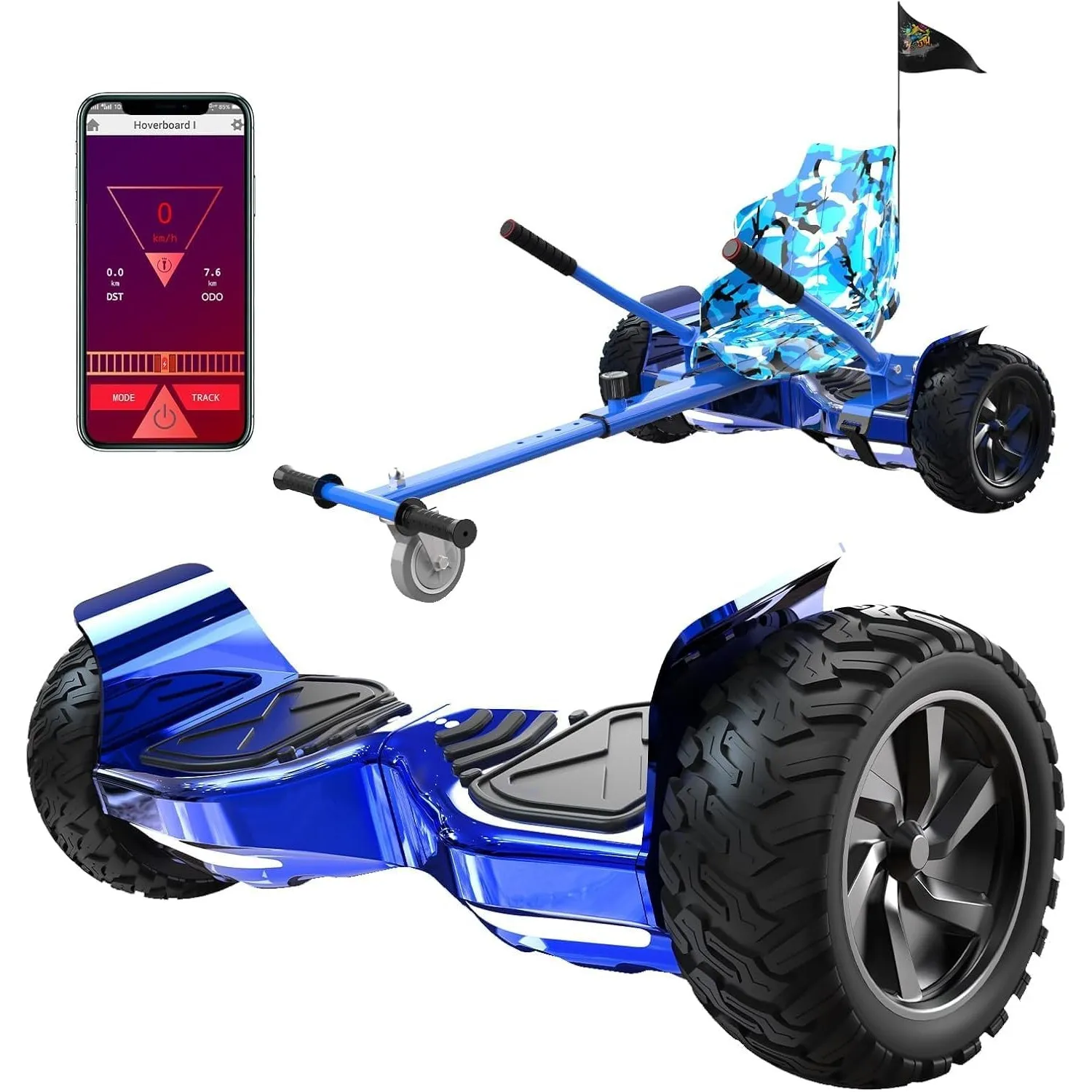 RCB Hoverboards SUV mit Sitz Hoverboards Off-Road, App-fähige Bluetooth, 8,5 '' Hummer + Hoverkart Go Kart für Self Bal…