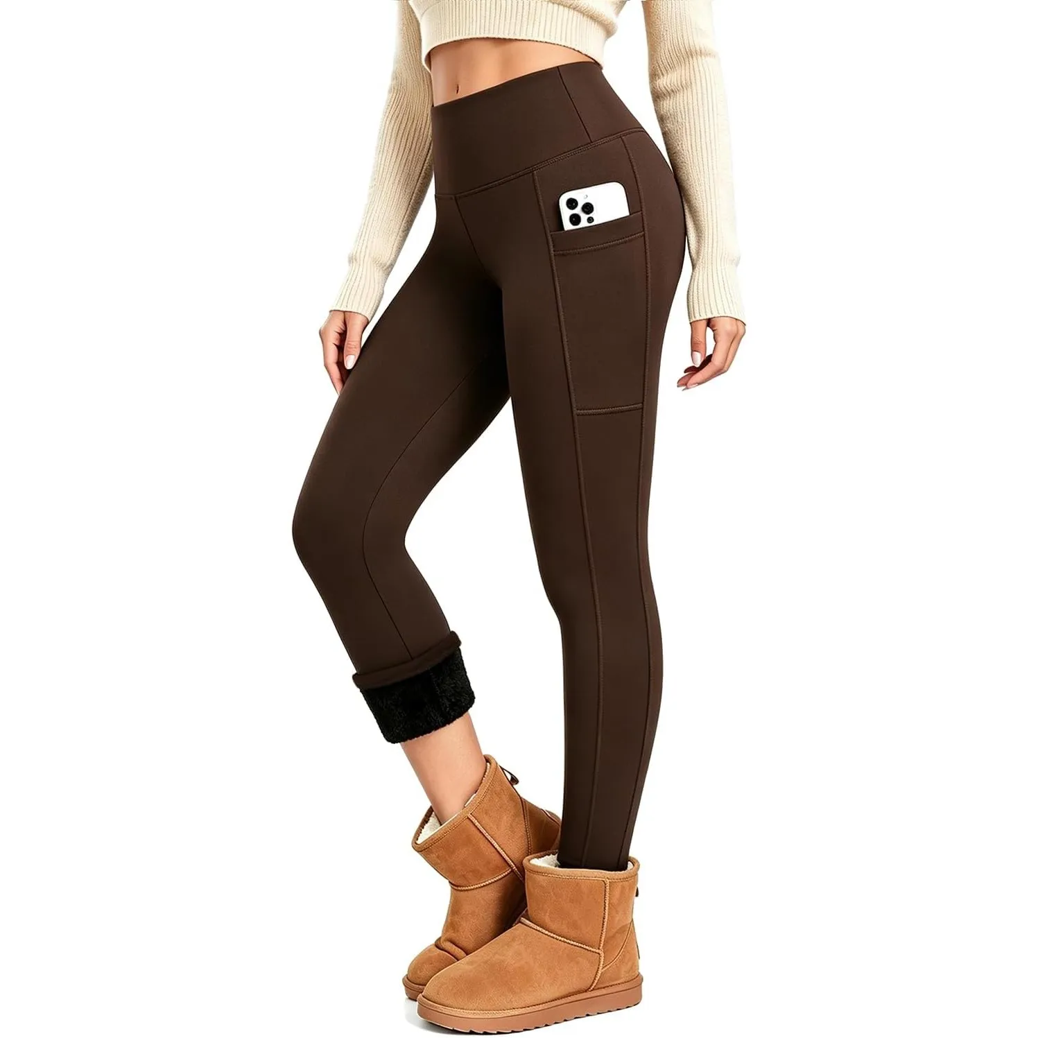 ACTINPUT Thermo Leggings Damen Gefütterte Thermoleggings High Waist Thermohose Winter Warme Sportleggins Lang Blickdich…