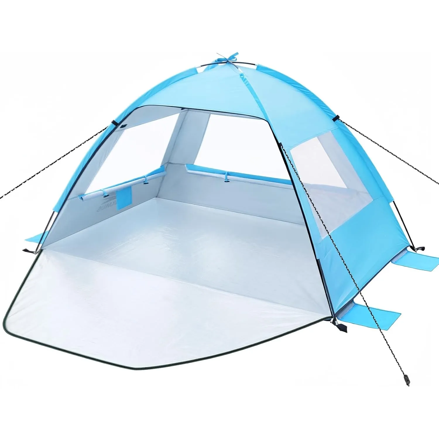 Strandmuschel für 2-4 Personen, Strandzelt mit UV-Schutz 50+ Windschutz, Stabiles Sonnenschutz Strand Zelt, Beach Tent …