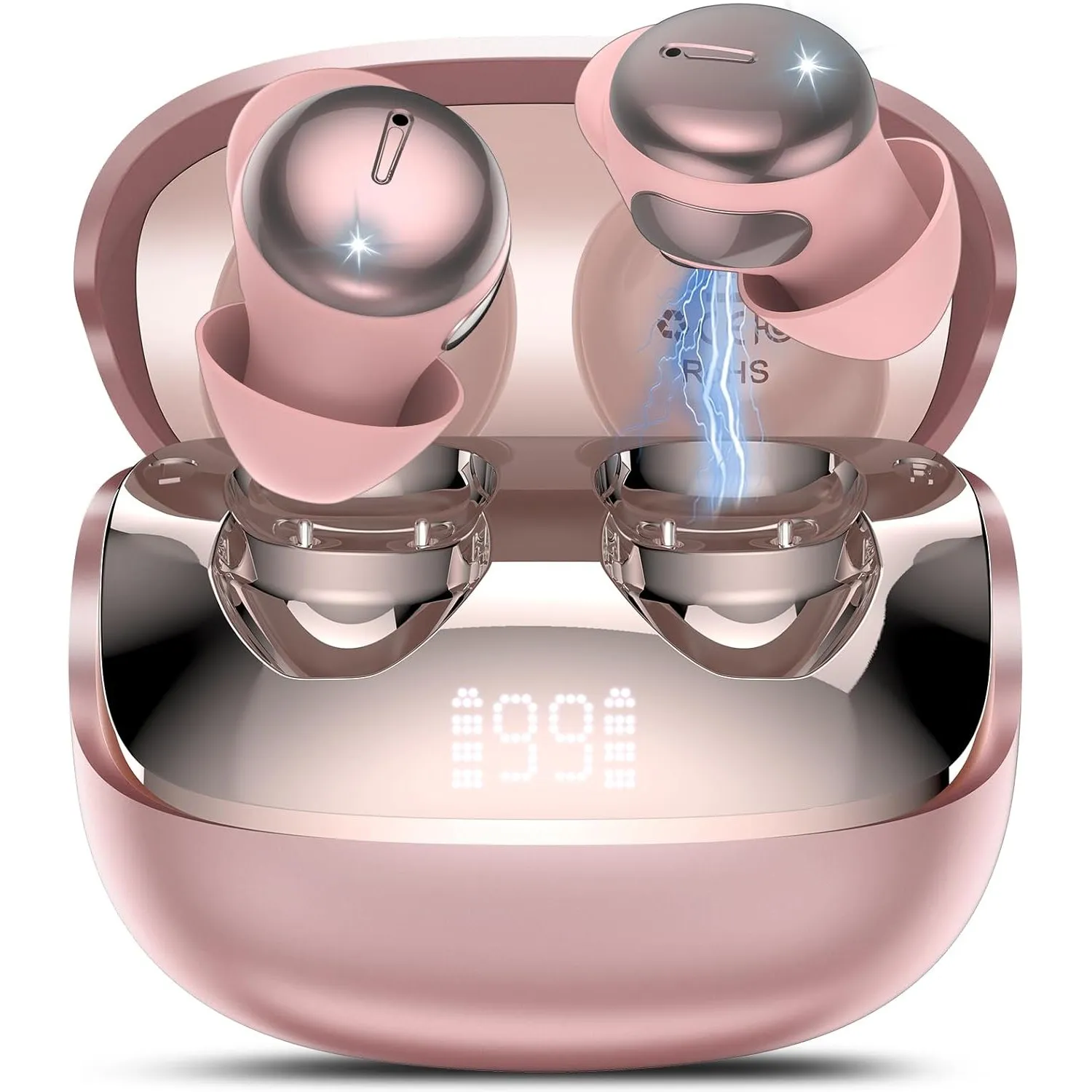 In Ear Kopfhörer, Hi-Fi Klang Schlafkopfhörer, Kabellose Kopfhörer Bluetooth 5.4 mit 4 ENC Mikrofonen, 48Std Mini Bluet…