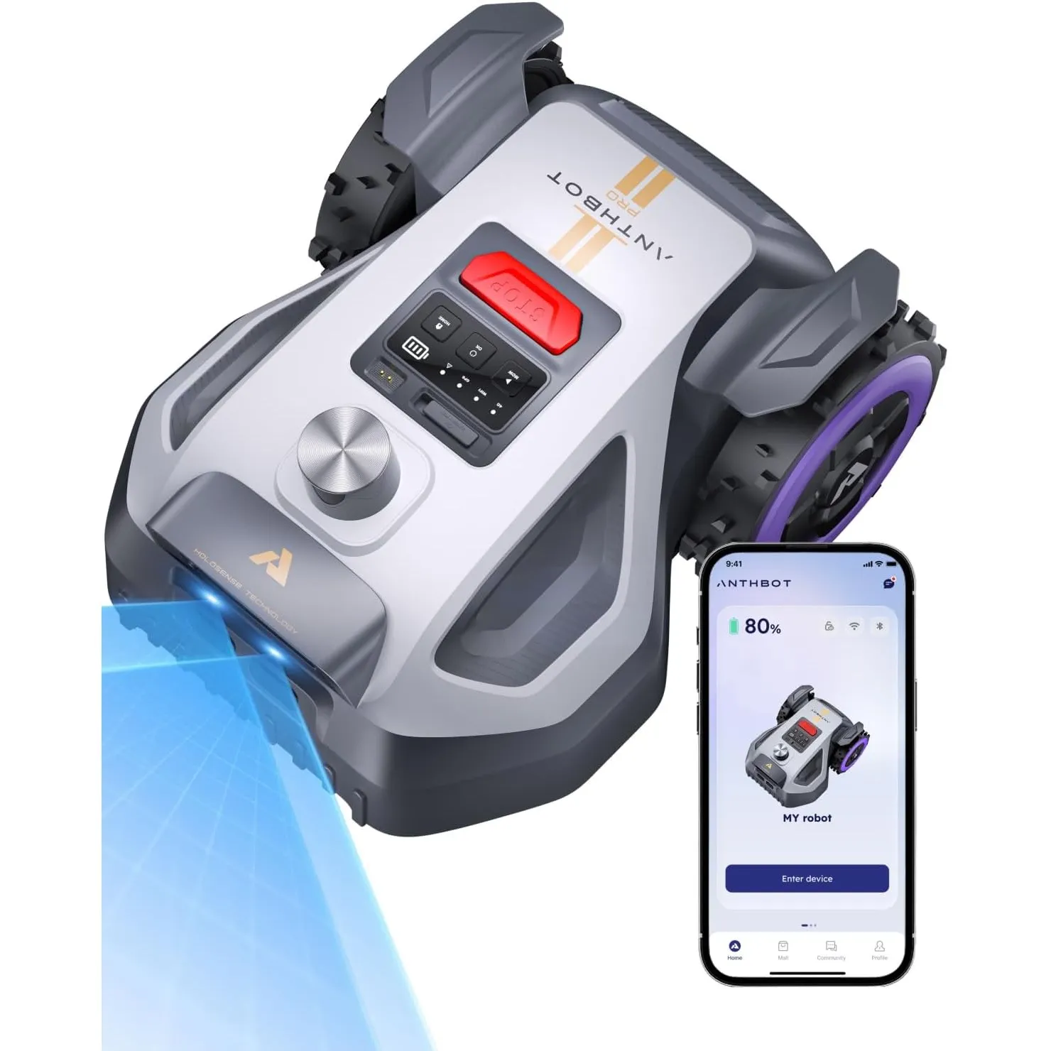 ANTHBOT M9 Pro Mähroboter ohne Begrenzungskabel, bis zu 1500 m²