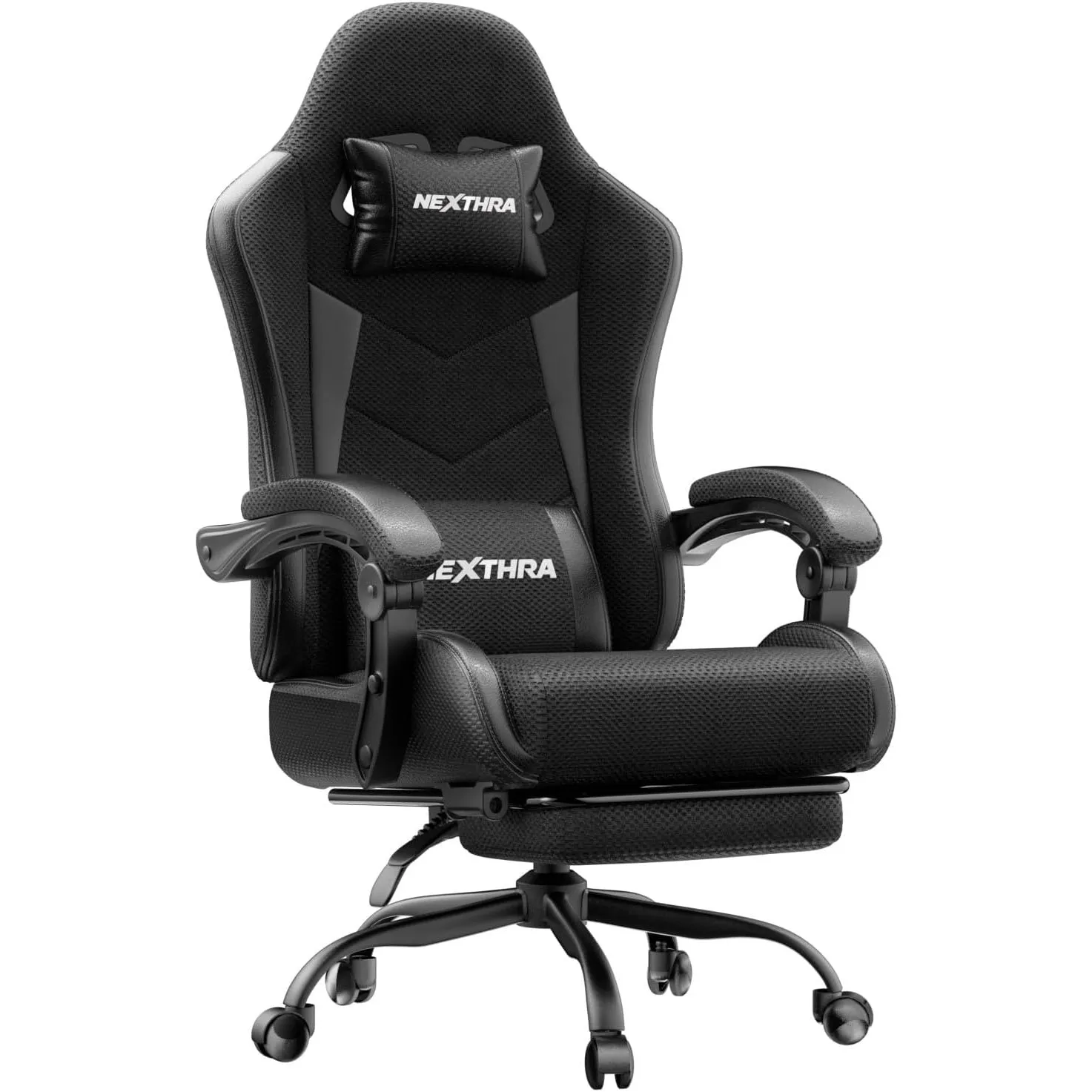 Nexthra Gaming Stuhl Bürostuhl Gaming Sessel mit höhenverstellbaren Linkage-Armlehnen, ergonomischer Gamer Stuhl mit Fu…