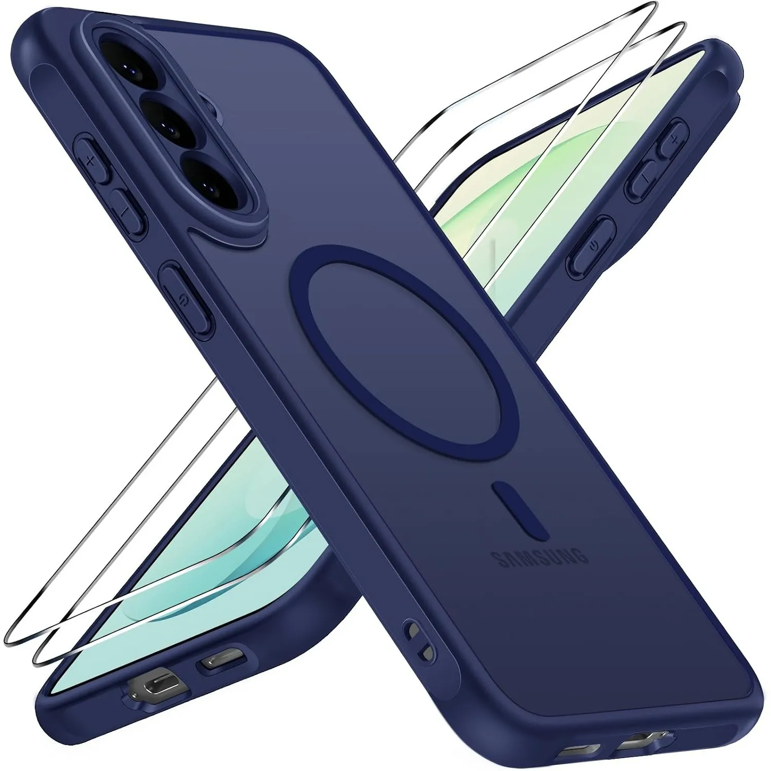 ivoler für Samsung Galaxy S26 FE Hülle mit 2 Folien, MagSafe, Dunkelblau