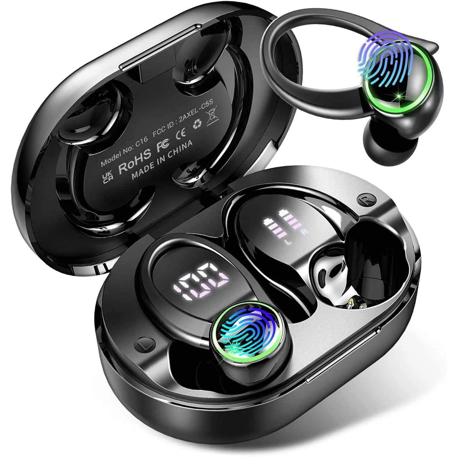 2026 Bluetooth Kopfhörer, Kopfhörer Kabellos Bluetooth 5.4 Sport tiefer Bass, 56 std Spielzeit In Ear Kopfhörer mit 4 E…