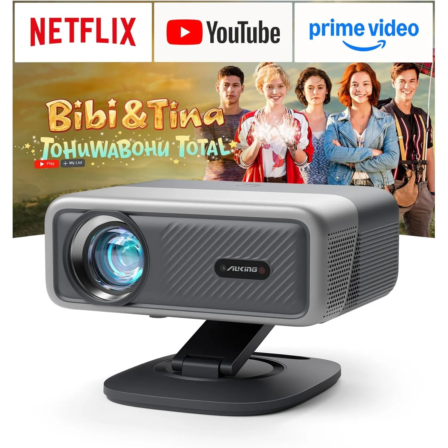 Smart Beamer 4K【Netflix-Fähig & Dolby Audio】VISSPL 4000 ANSI Video Projektor,Autofokus&Trapezkorrektur,1080P Full HD Wi…