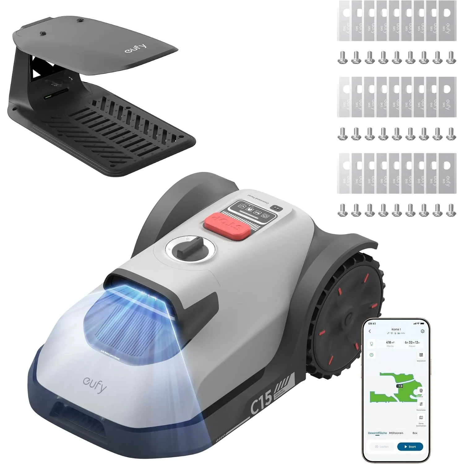 Anker eufy Mähroboter C15 Set, Garage+Ersatzklingen, ohne Begrenzungskabel