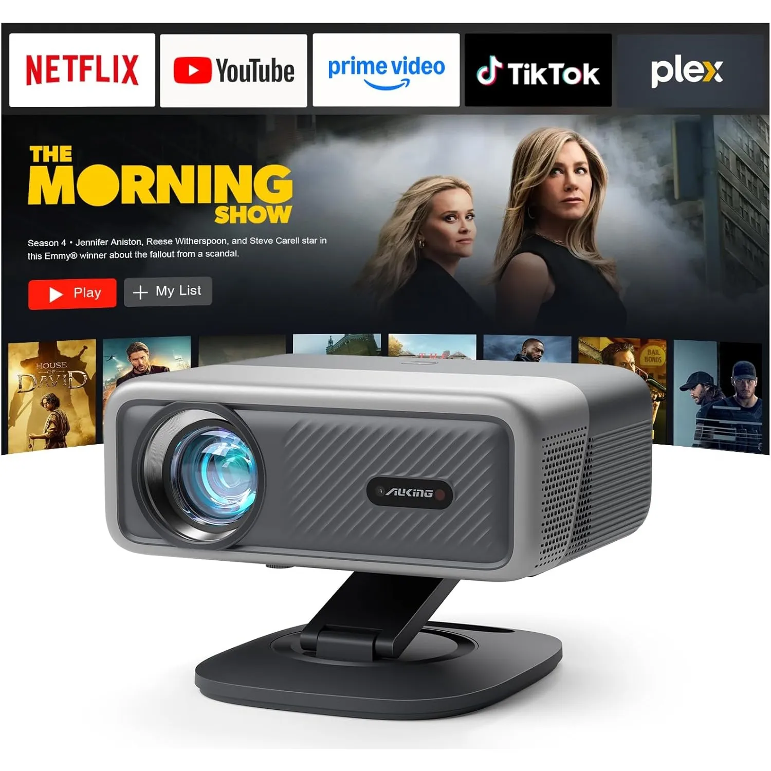 Smart Beamer 4K【Netflix-Fähig & Dolby Audio】VISSPL 4200 ANSI Video Projektor,Autofokus&Trapezkorrektur,1080P Full HD Wi…