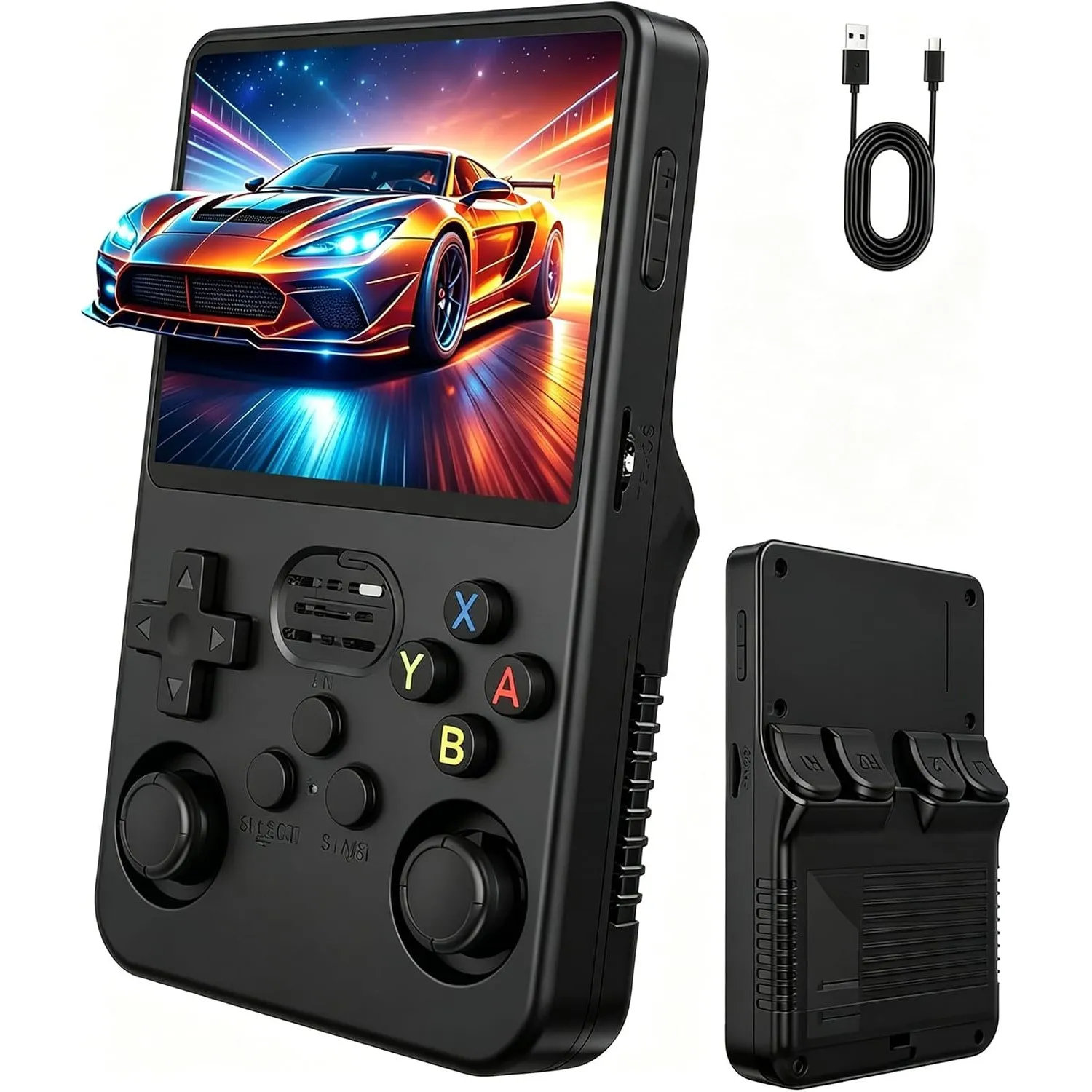 Handheld Retro Spielkonsole 3,5 Zoll IPS HD Bildschirm, Tragbare Retro Konsole mit Dual Joystick, Klassische Videospiel…