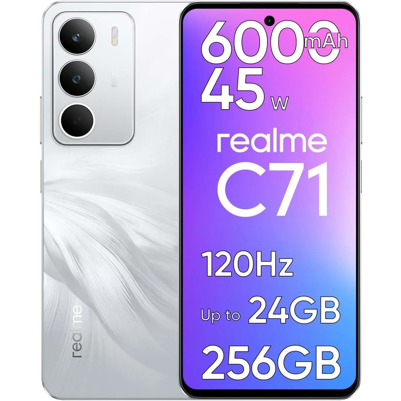 realme C71 Smartphone, Smartphone ohne Vertrag mit 8GB RAM 256GB ROM, 6.67" 120Hz Display Handy, 6000mAh Akku & 45W Sch…