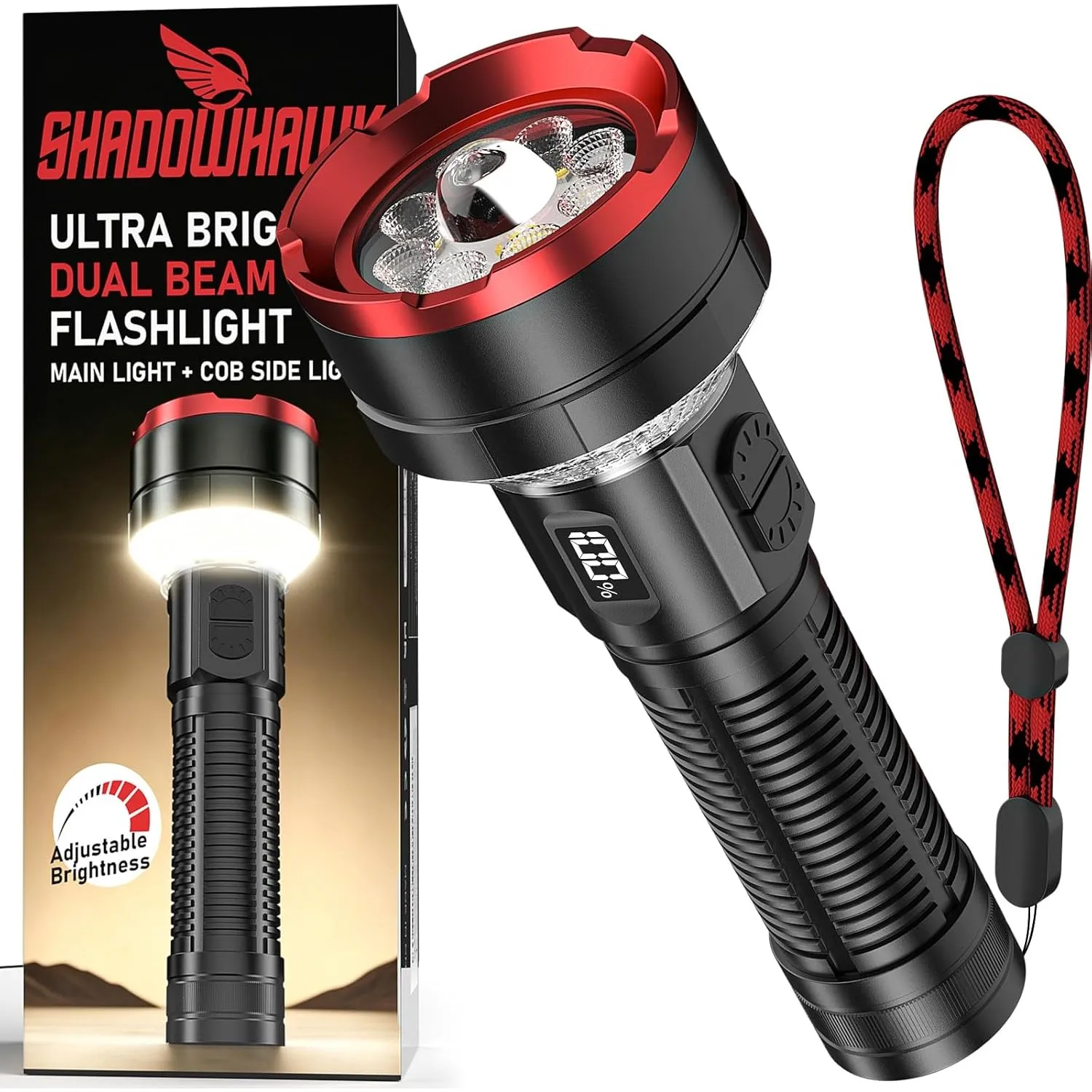Shadowhawk Starke 8+1 Taschenlampe LED Aufladbar 1000000 LM Mit COB - 1600M