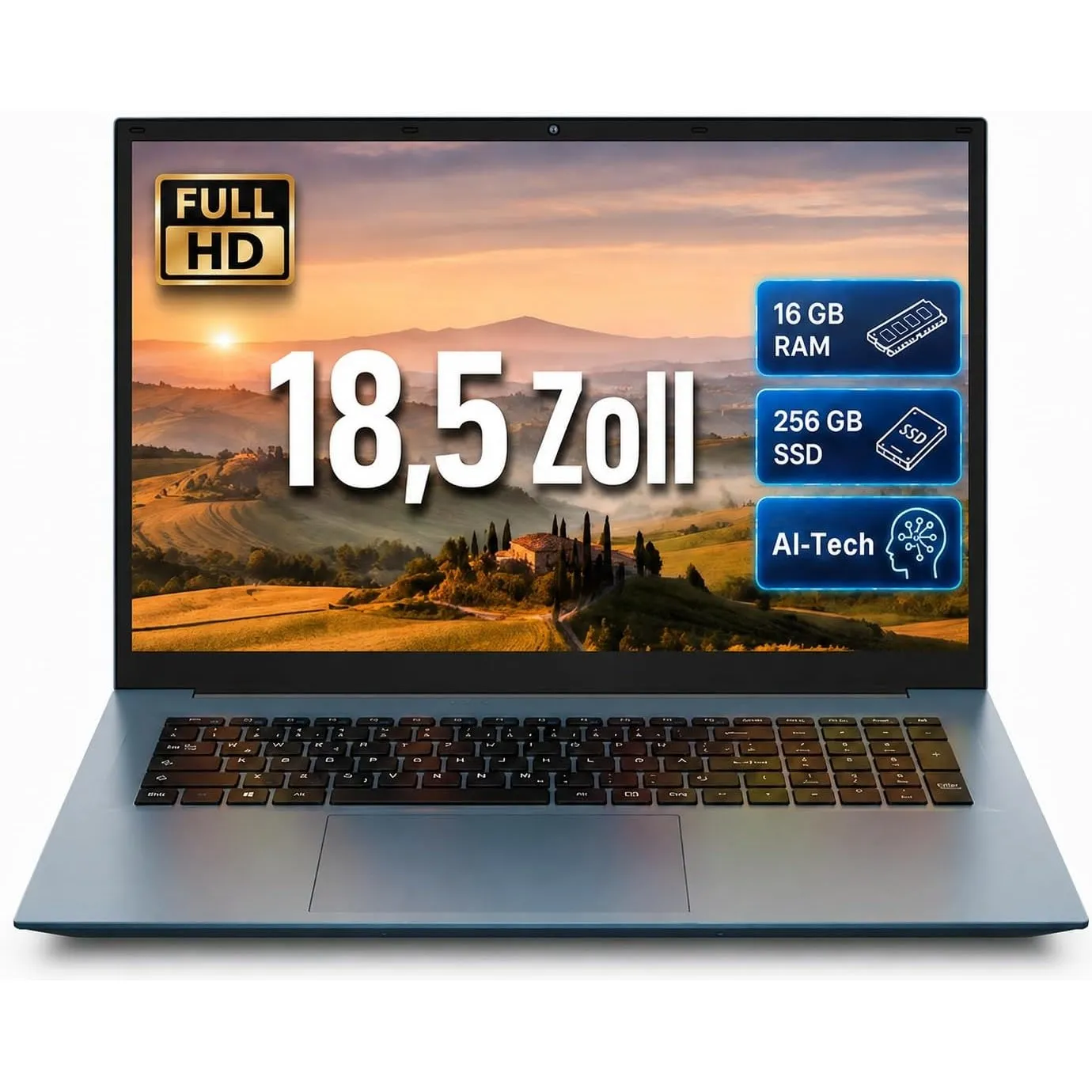THEYETI Laptop 18,5 Zoll 16GB RAM 256GB ROM Notebook, Core i3 (bis zu 3,9 GHz), 8000mAh Akku, Win, WiFi 6, IPS FHD Disp…