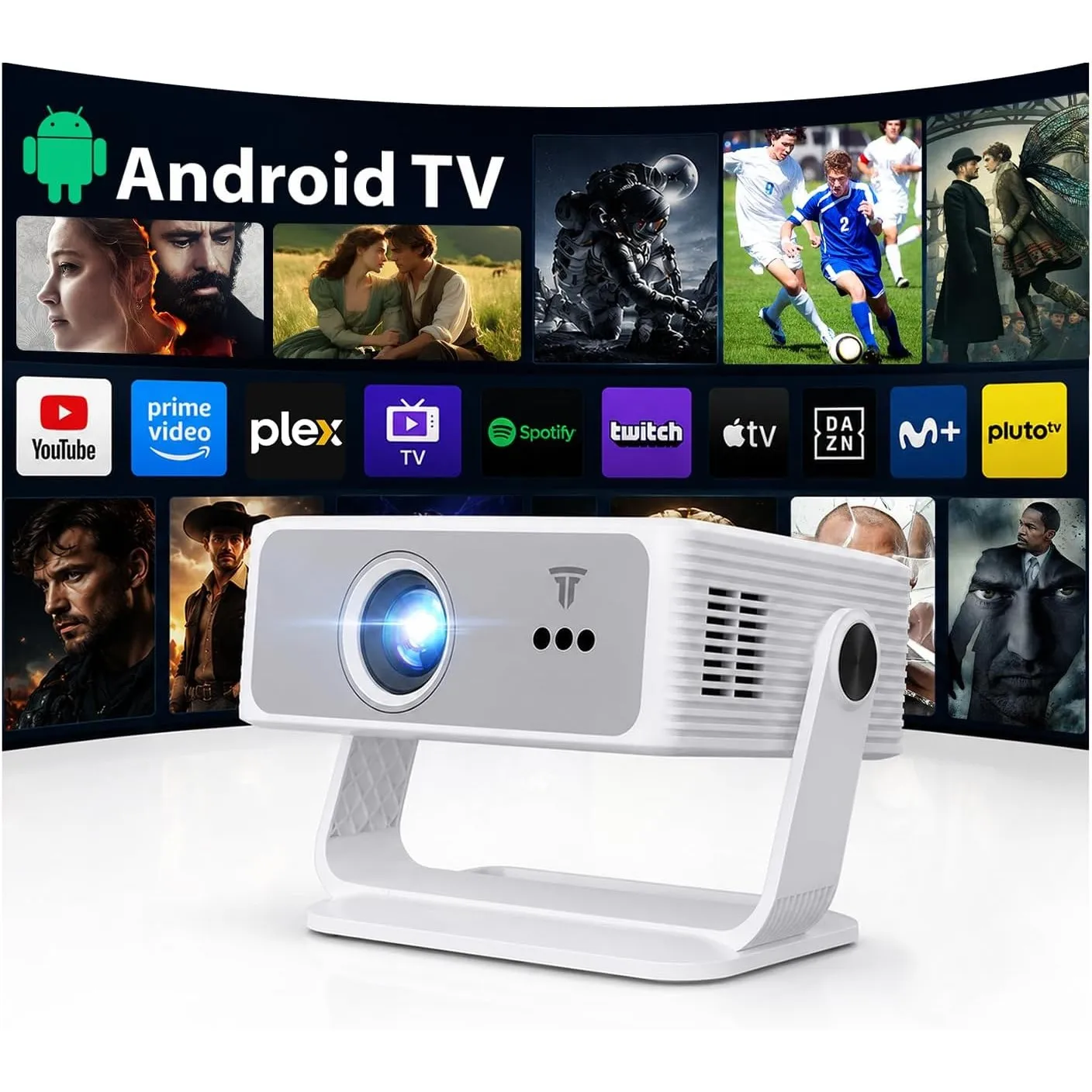 2026 Neue Smart Beamer Integrierte Apps, Android 14, Full HD 1080P Projektor,unterstützt 4K, 25000lumen,Trapezkorrektur…