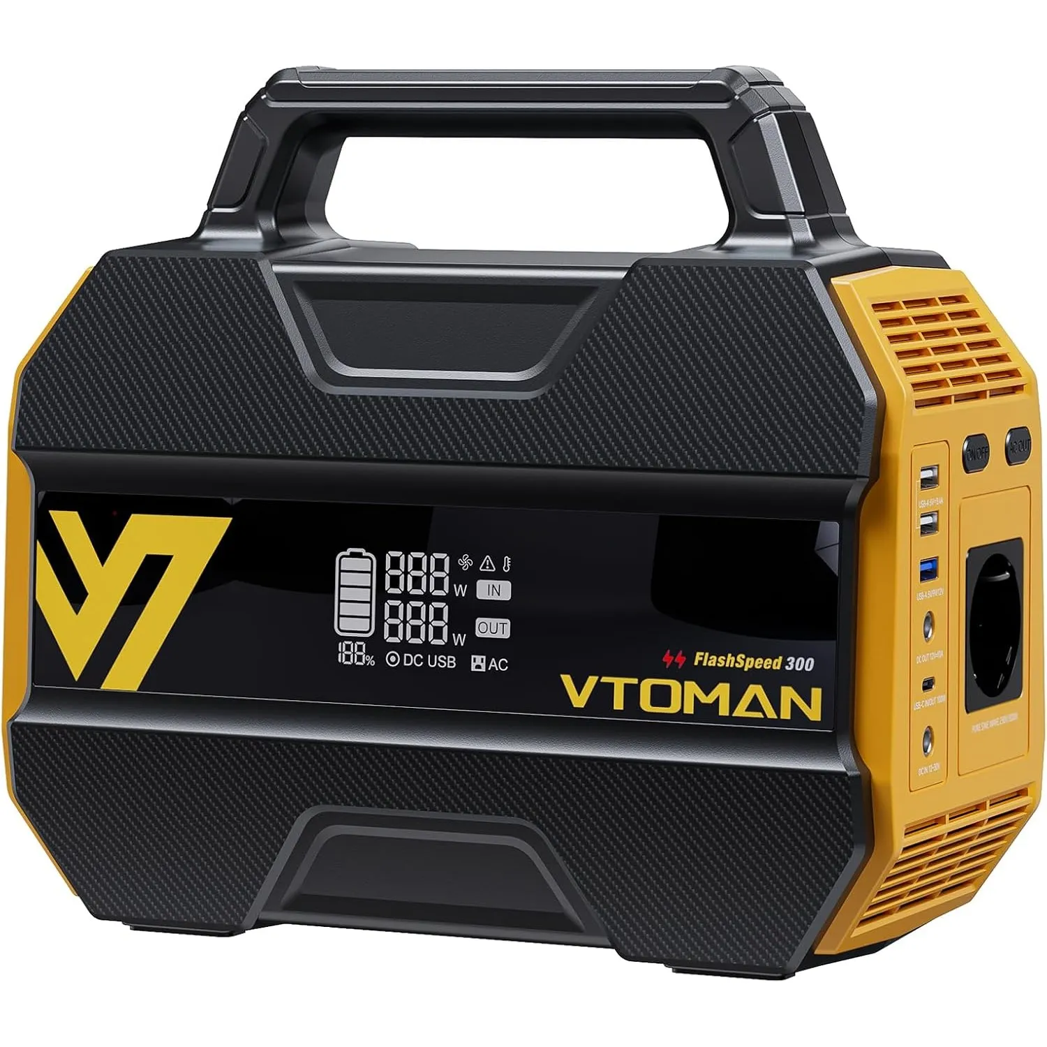 VTOMAN FlashSpeed 300 Tragbare Powerstation – 300W (600W Spitze), 230Wh | LiFePO4 Akku, Reinem Sinuswellen, 100W USB-C …